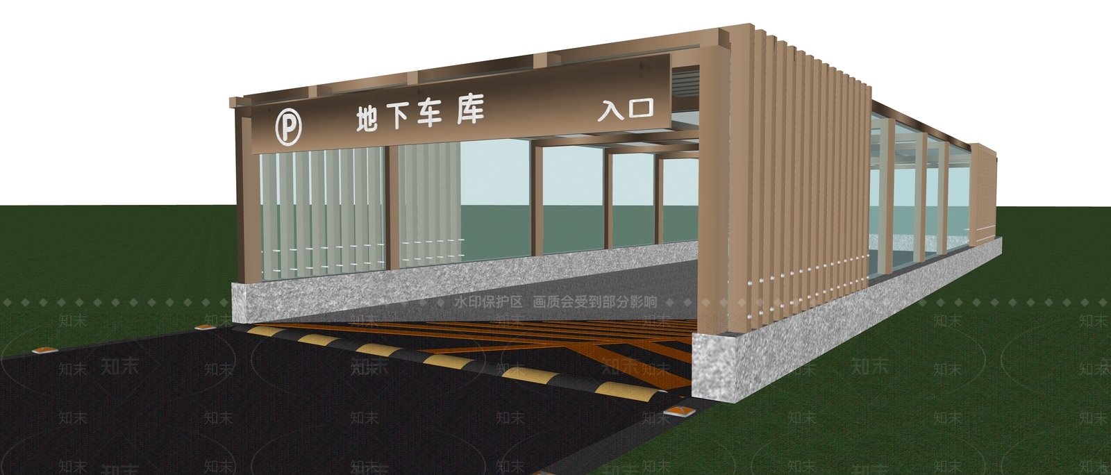 现代车库出入口SU模型下载【ID:1155131400】