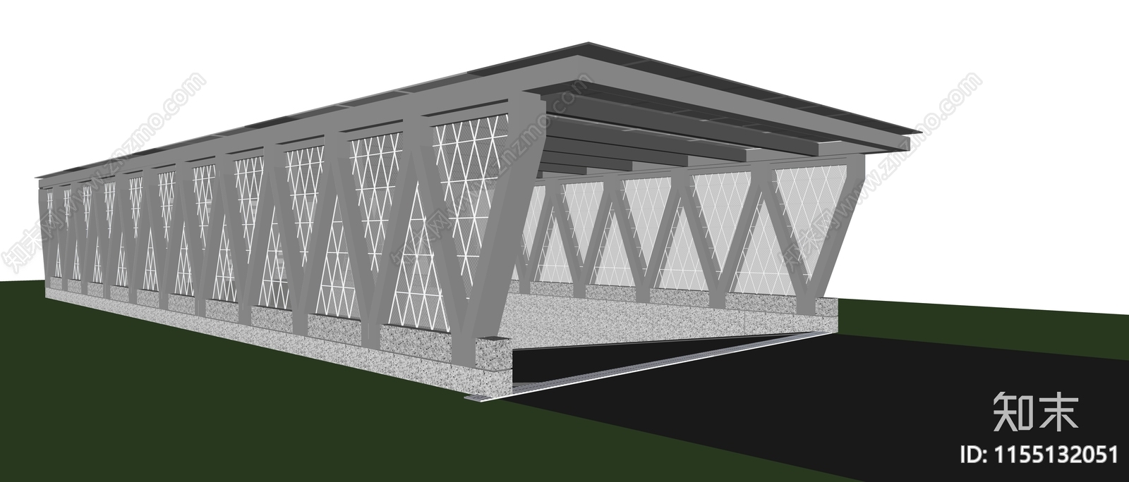 现代车库出入口SU模型下载【ID:1155132051】