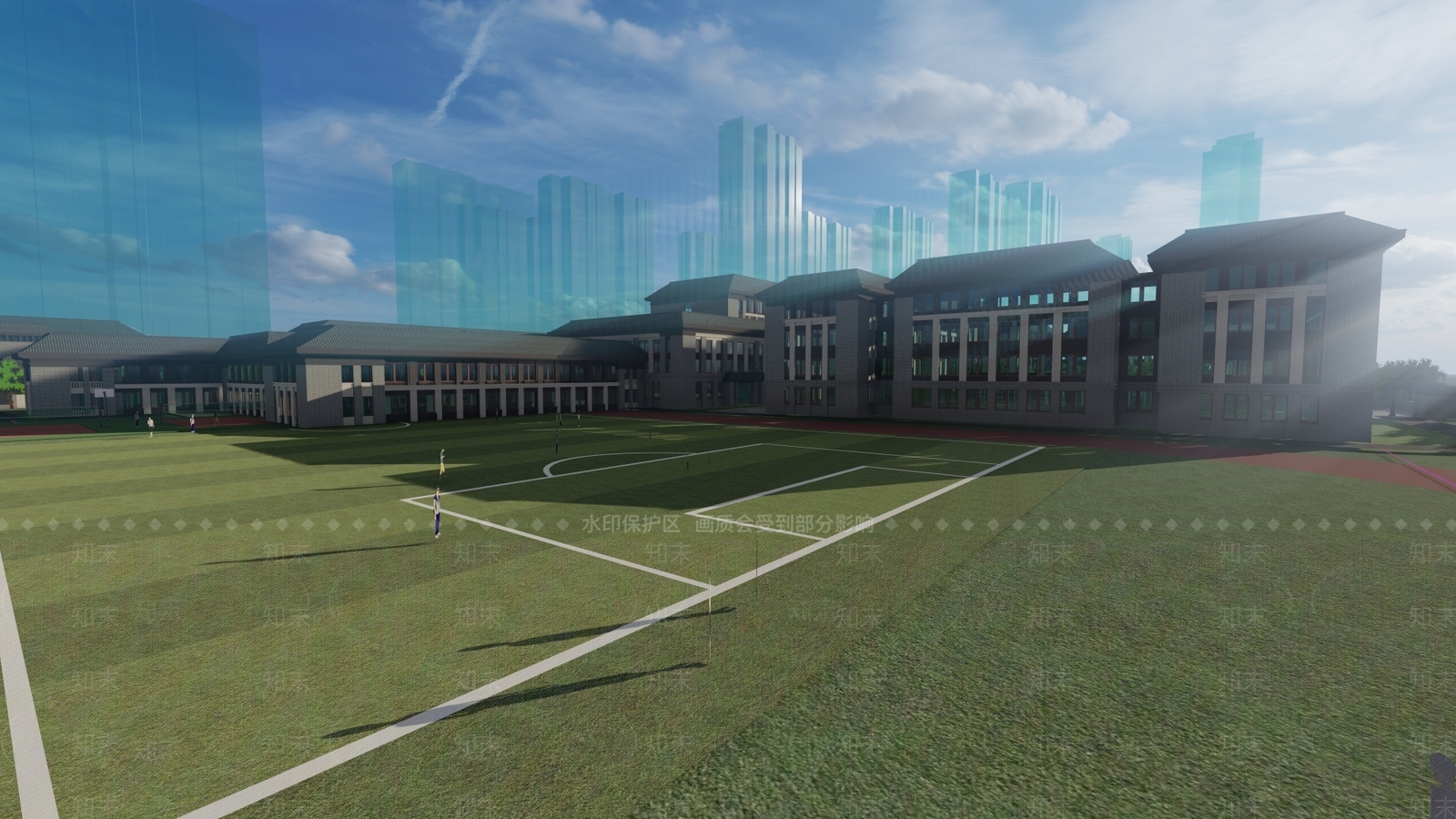 新中式大学校园SU模型下载【ID:1155137342】
