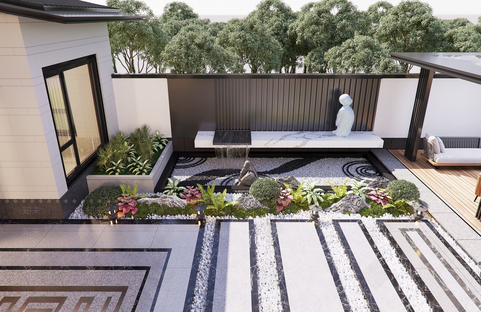 新中式居家庭院3D模型下载【ID:1155143346】
