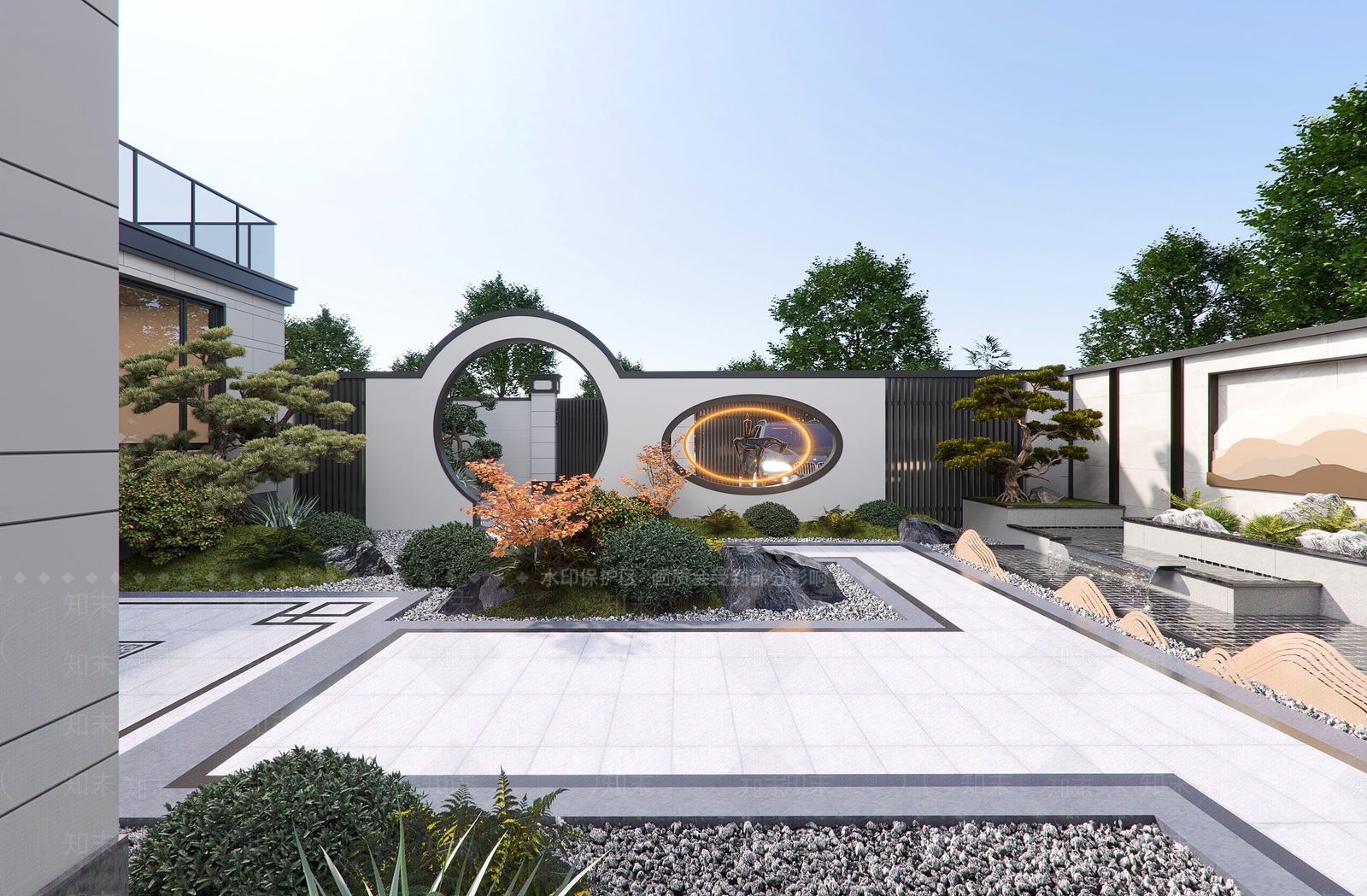 新中式居家庭院3D模型下载【ID:1155143574】