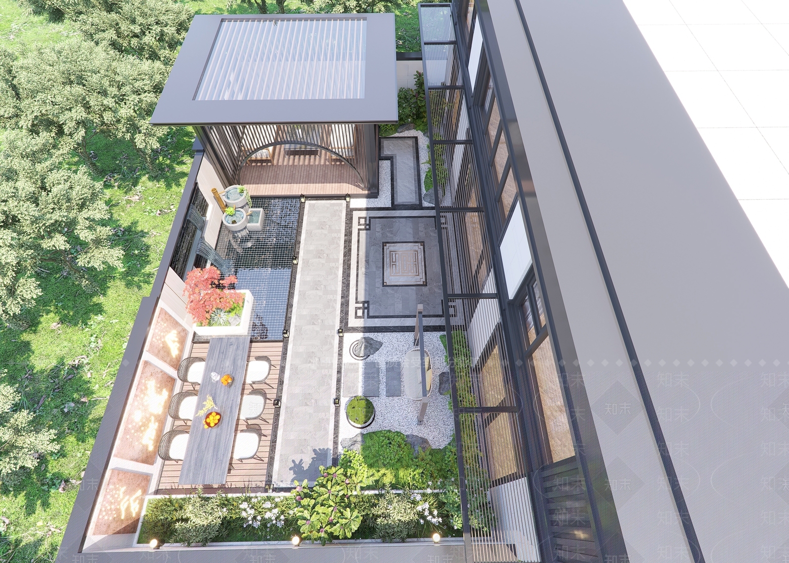 新中式居家庭院3D模型下载【ID:1155143995】