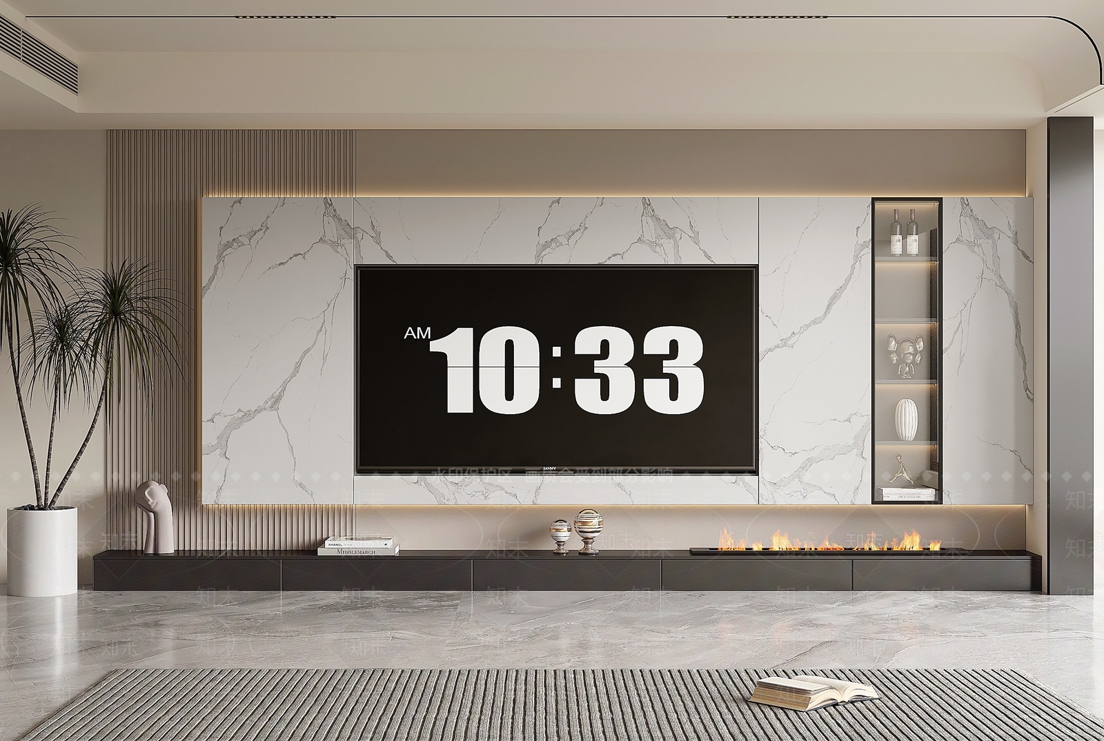 现代电视背景墙3D模型下载【ID:1155145185】