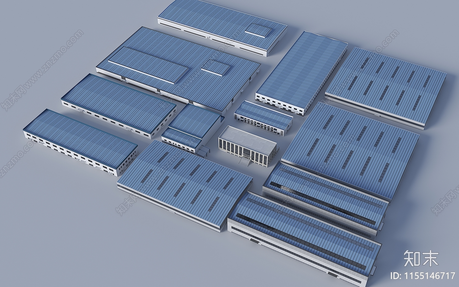 现代工业厂房3D模型下载【ID:1155146717】