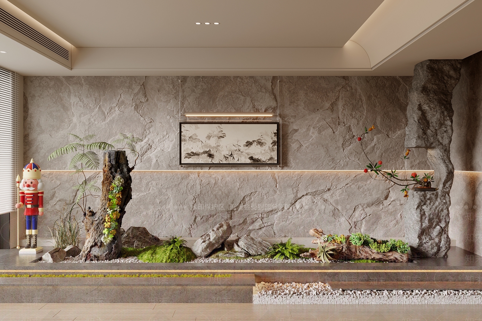新中式室内景观3D模型下载【ID:1155148950】