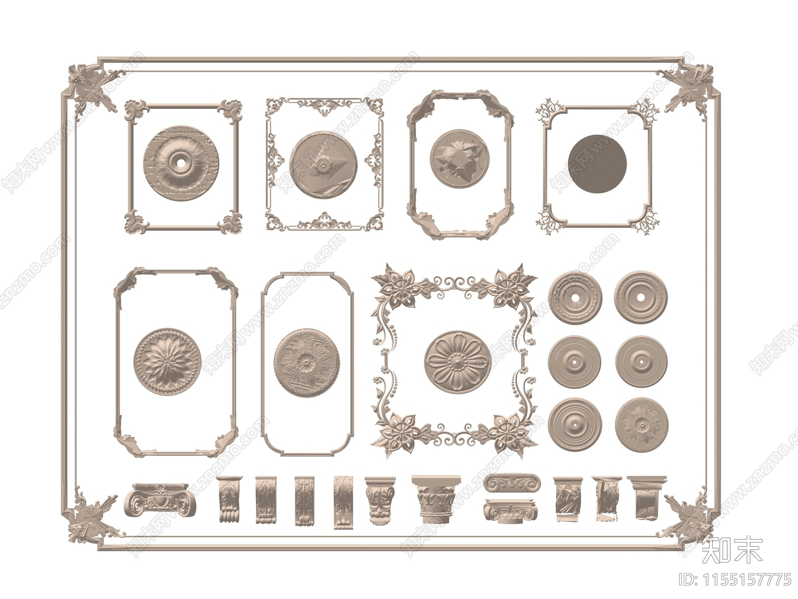欧式雕花SU模型下载【ID:1155157775】