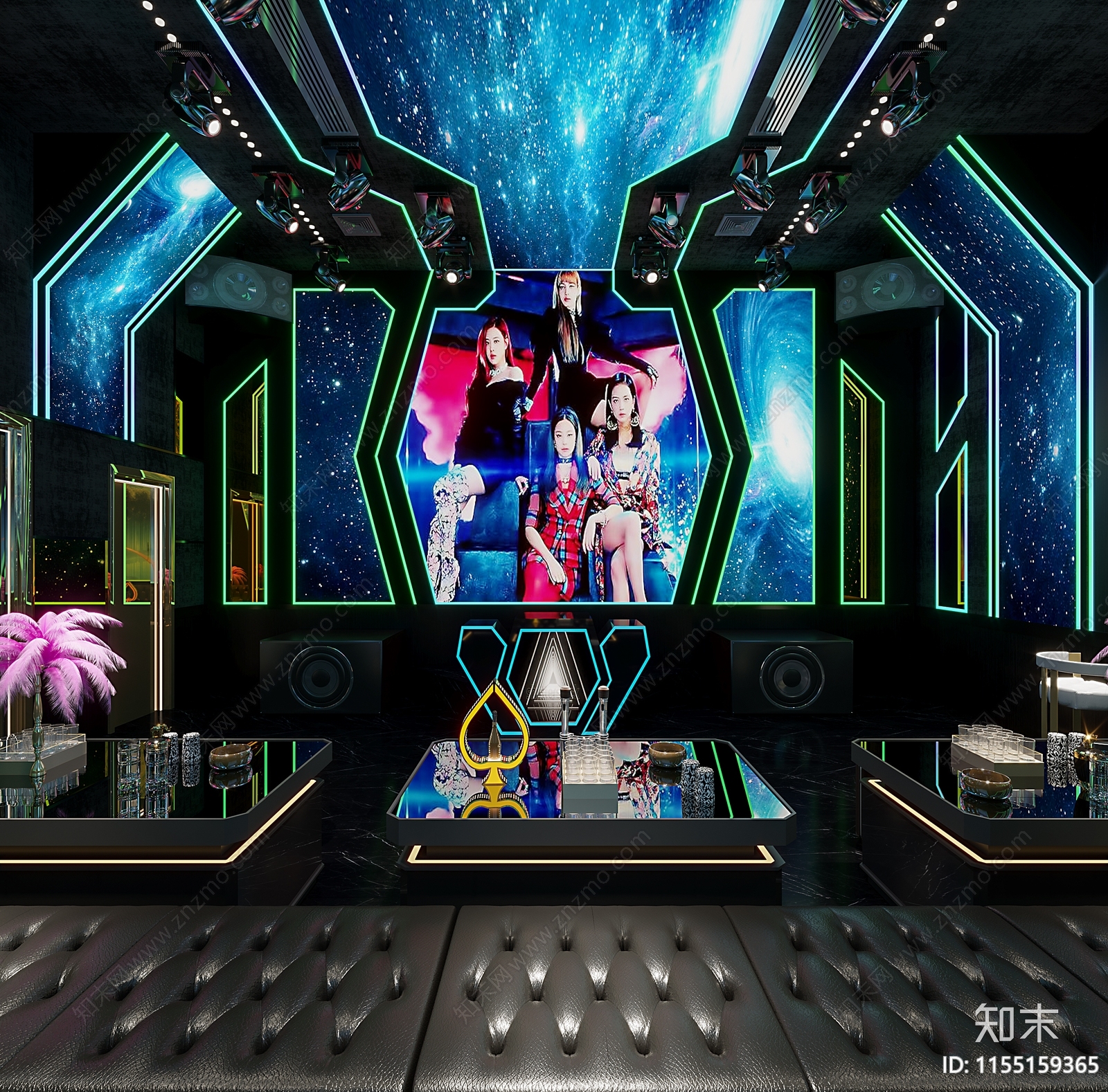 现代KTV包厢3D模型下载【ID:1155159365】
