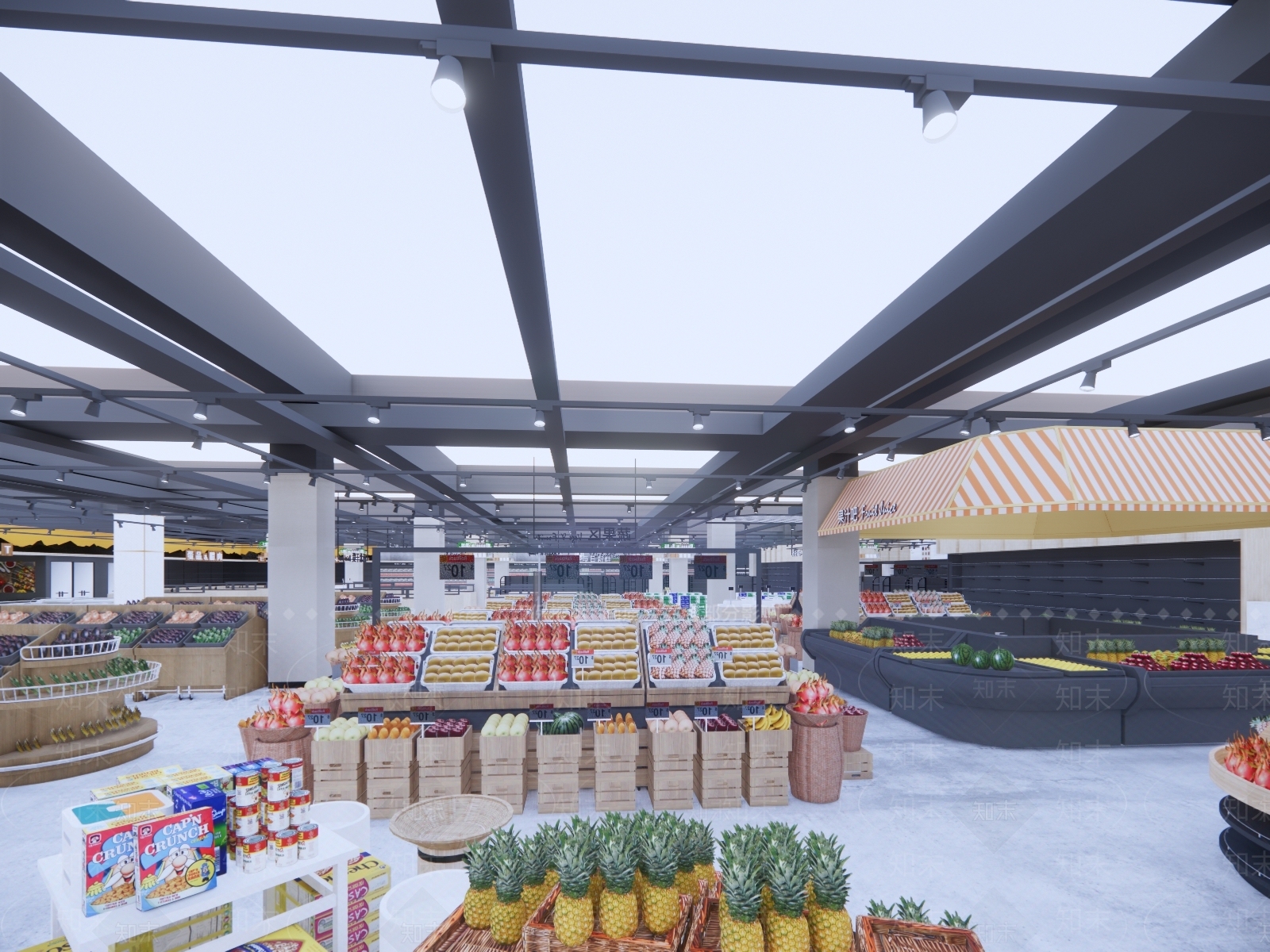 现代超市SU模型下载【ID:1155162540】