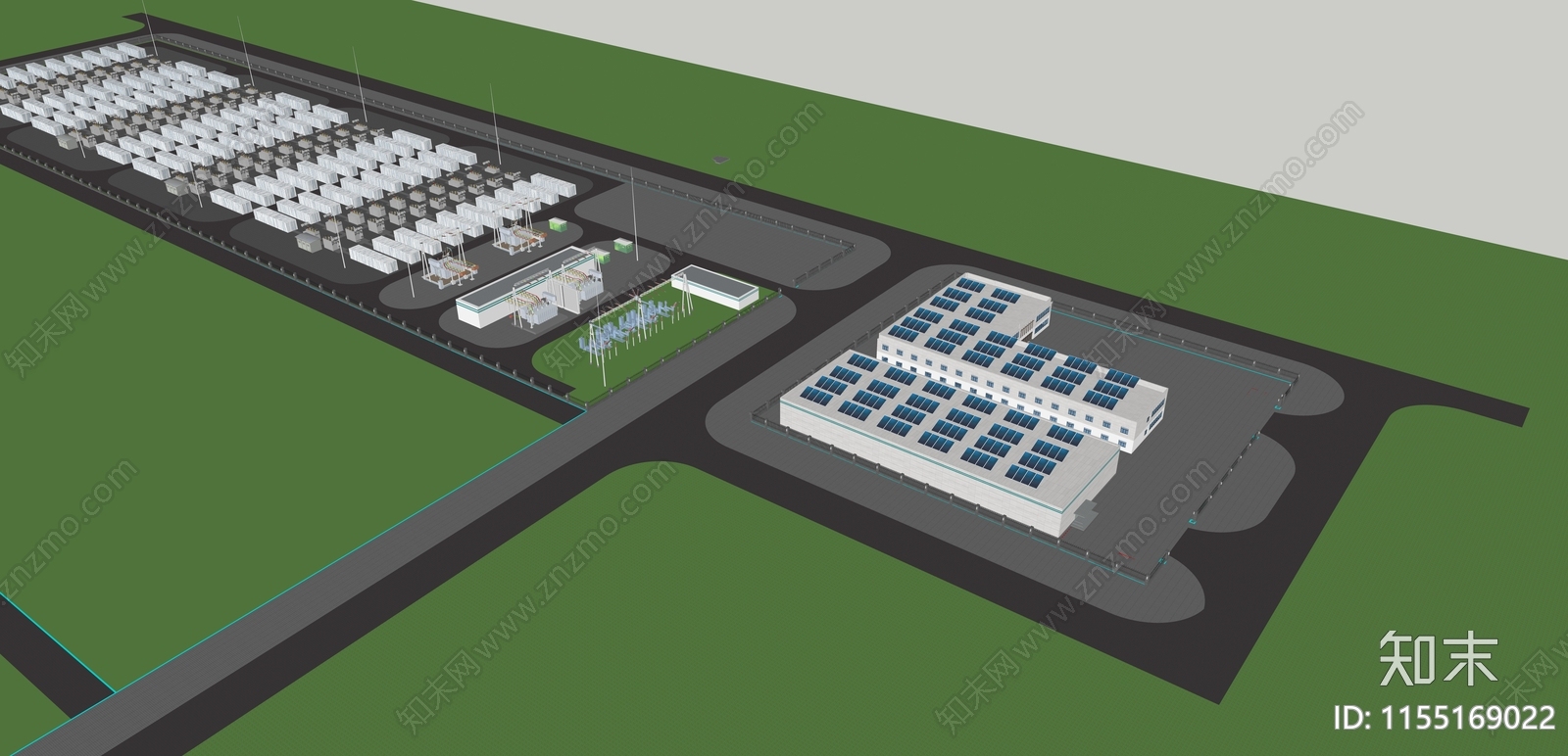 现代变电站SU模型下载【ID:1155169022】