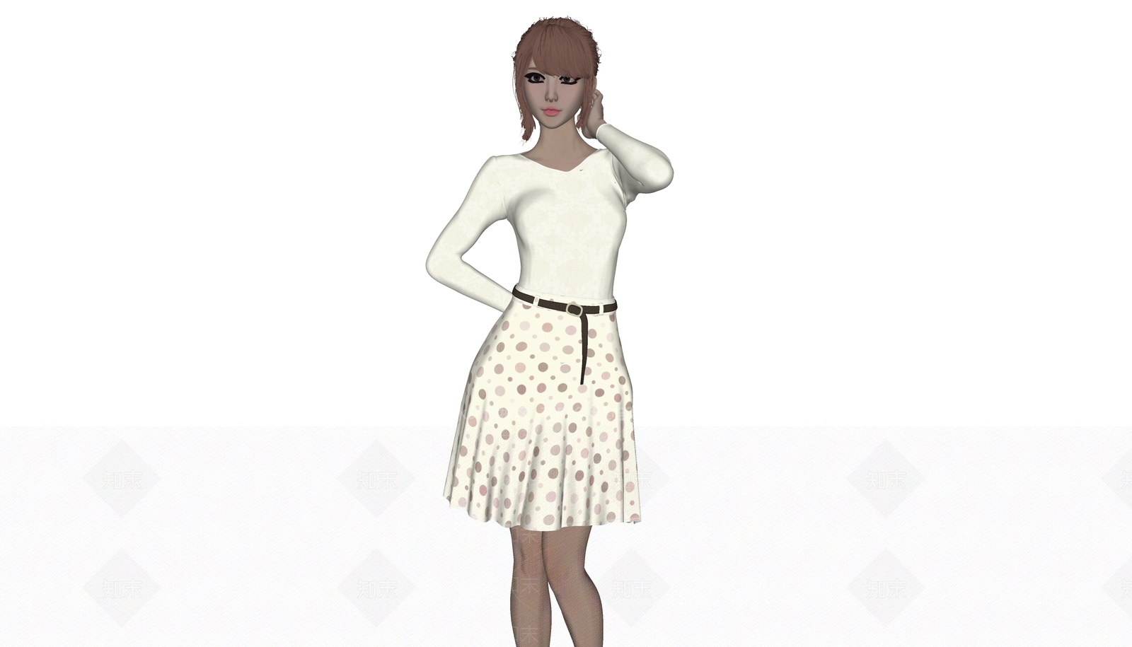 气质美女SU模型下载【ID:1155170860】