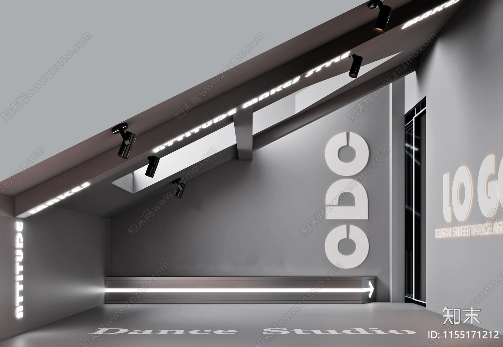 工业风舞蹈教室3D模型下载【ID:1155171212】