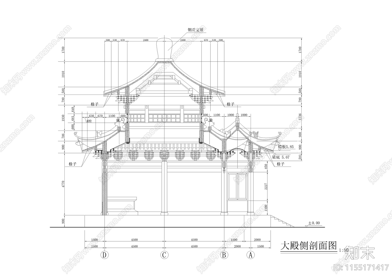 碑cad施工图下载【ID:1155171417】