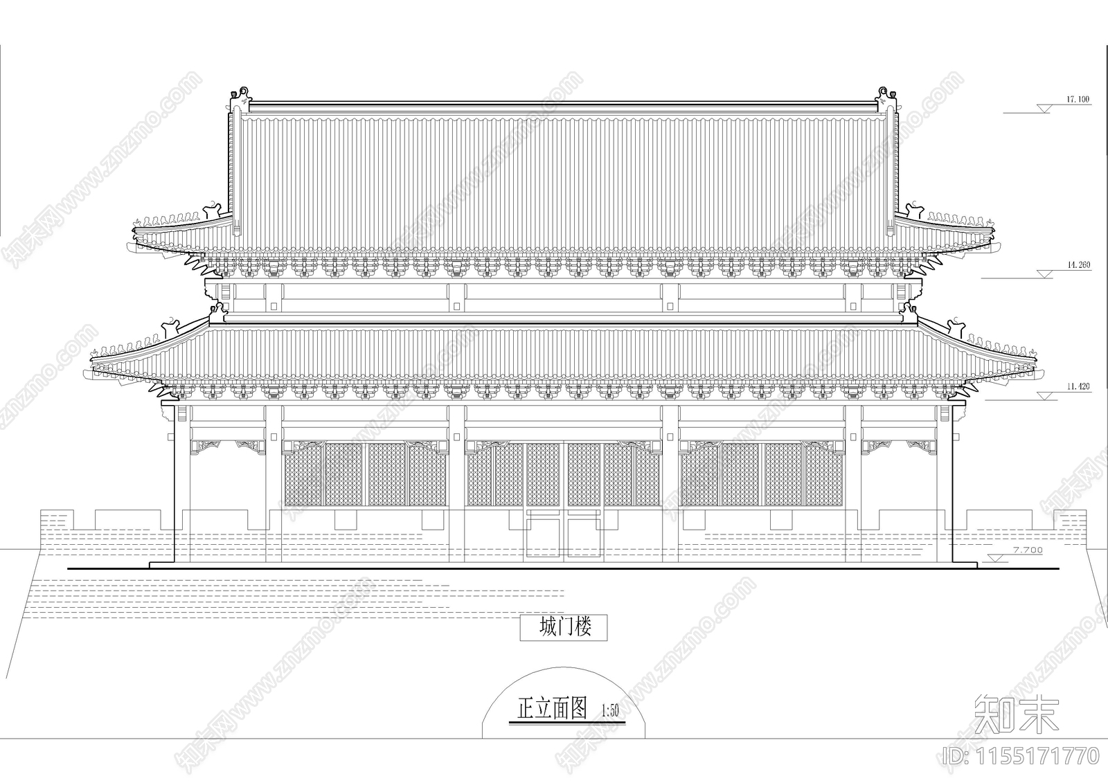 仿古建cad施工图下载【ID:1155171770】