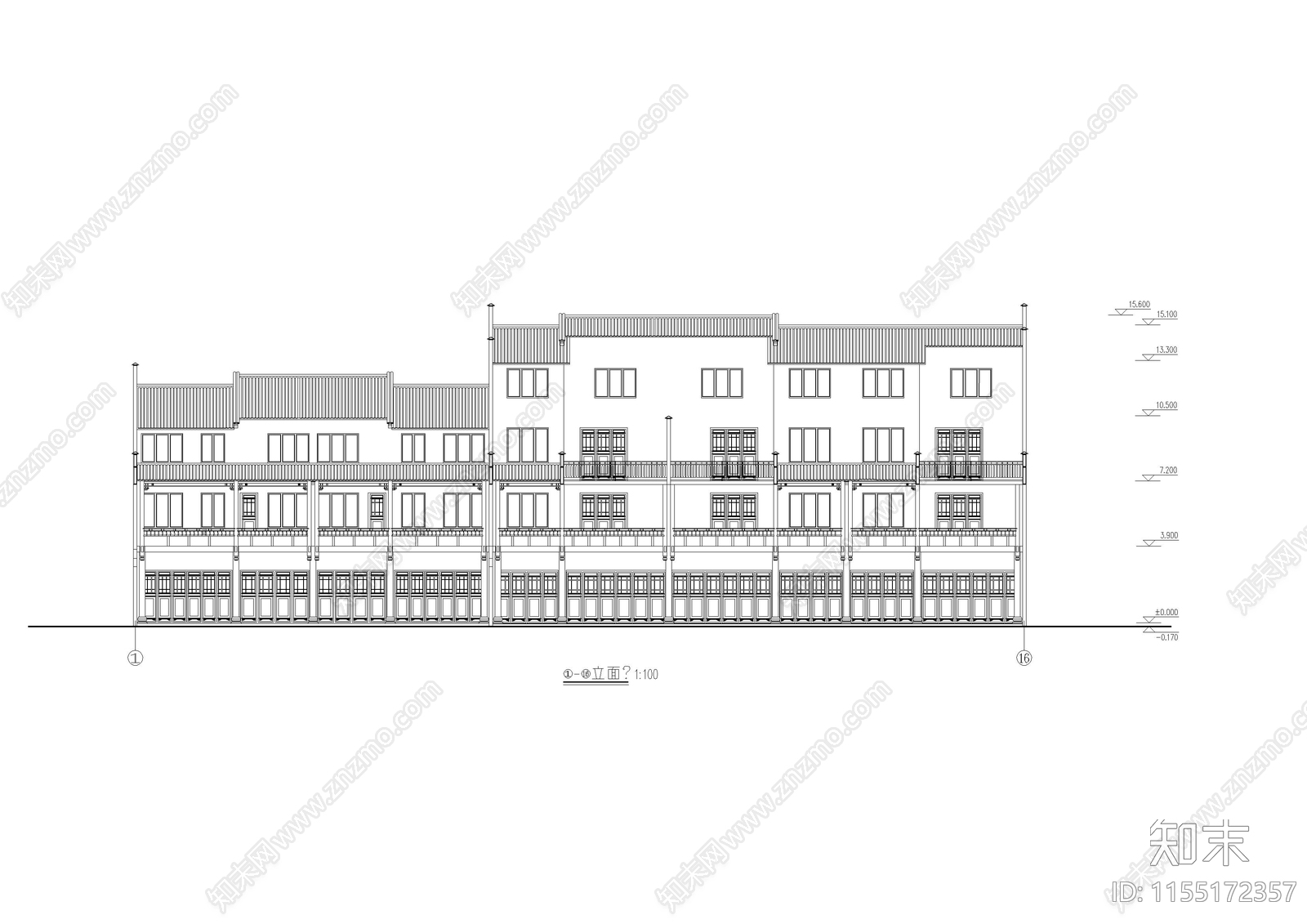 仿古民居建cad施工图下载【ID:1155172357】