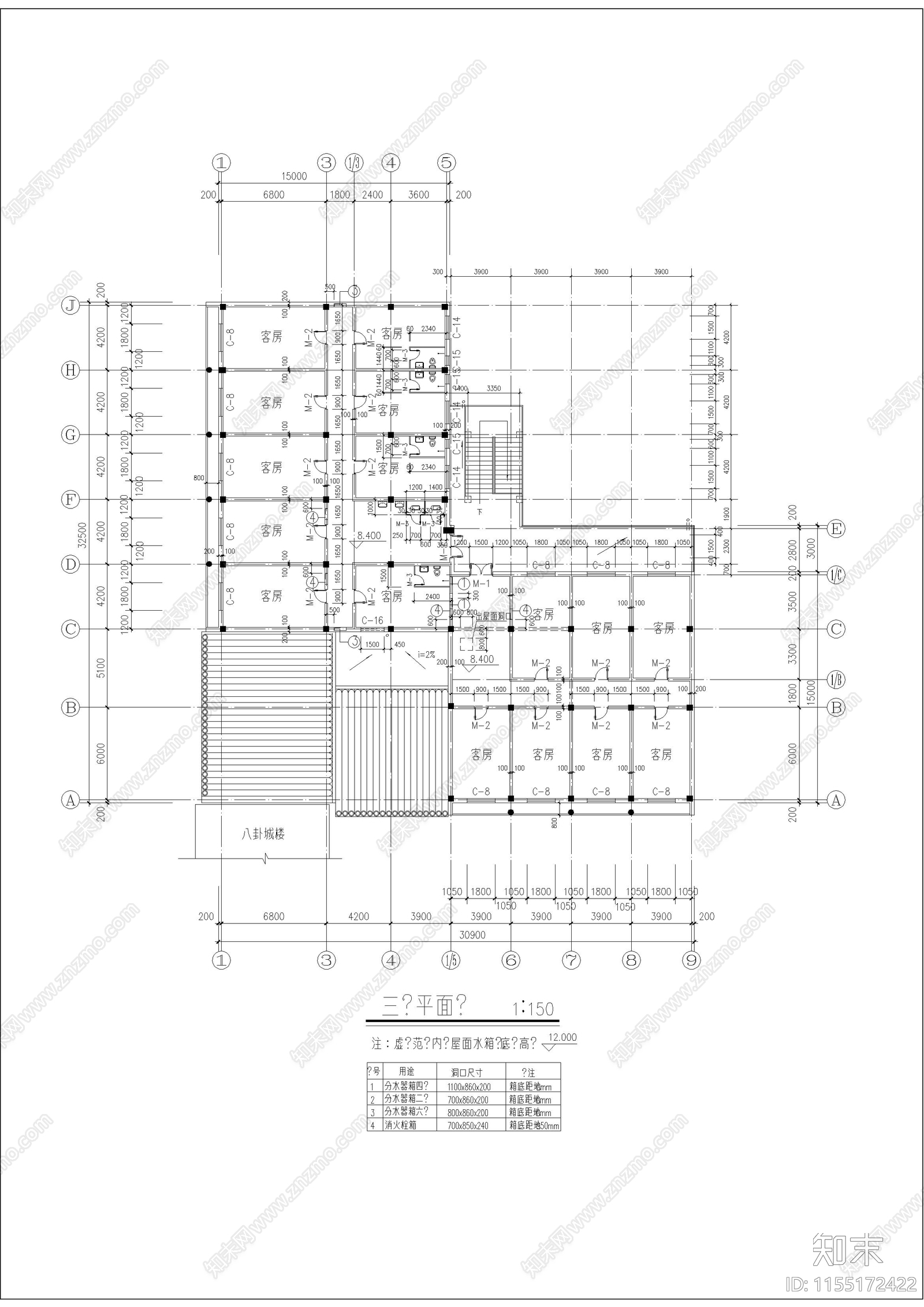 仿古清式公建建筑图cad施工图下载【ID:1155172422】