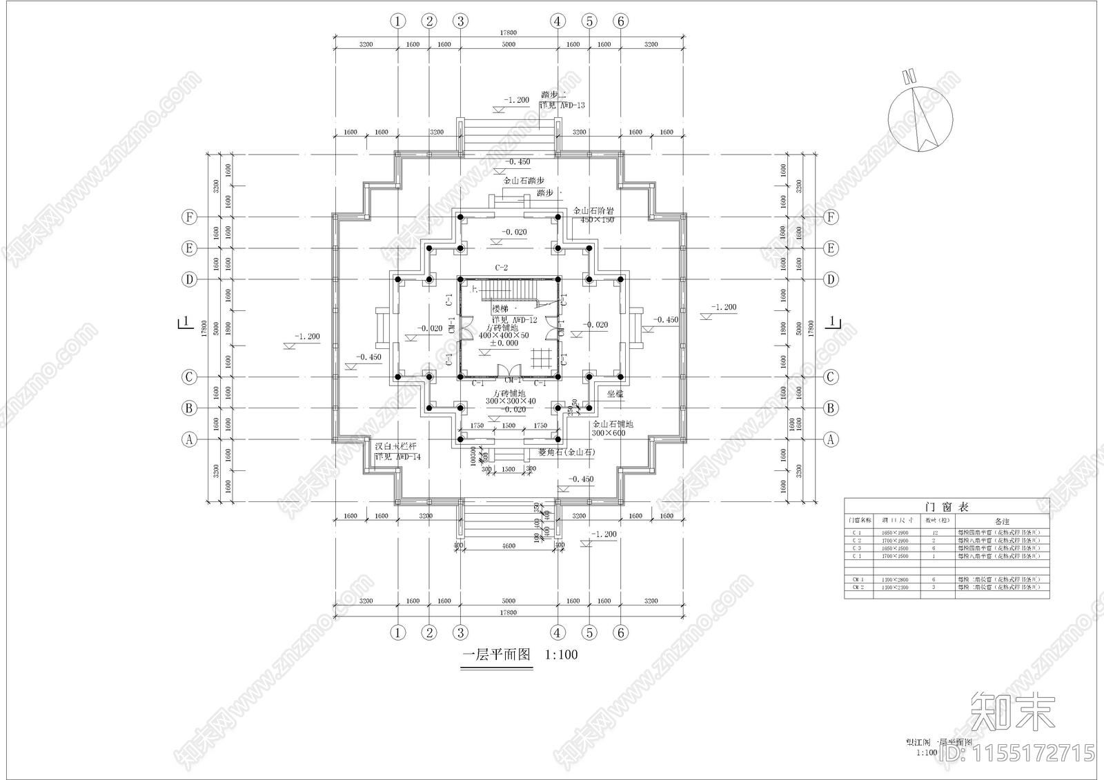 公园仿古建cad施工图下载【ID:1155172715】