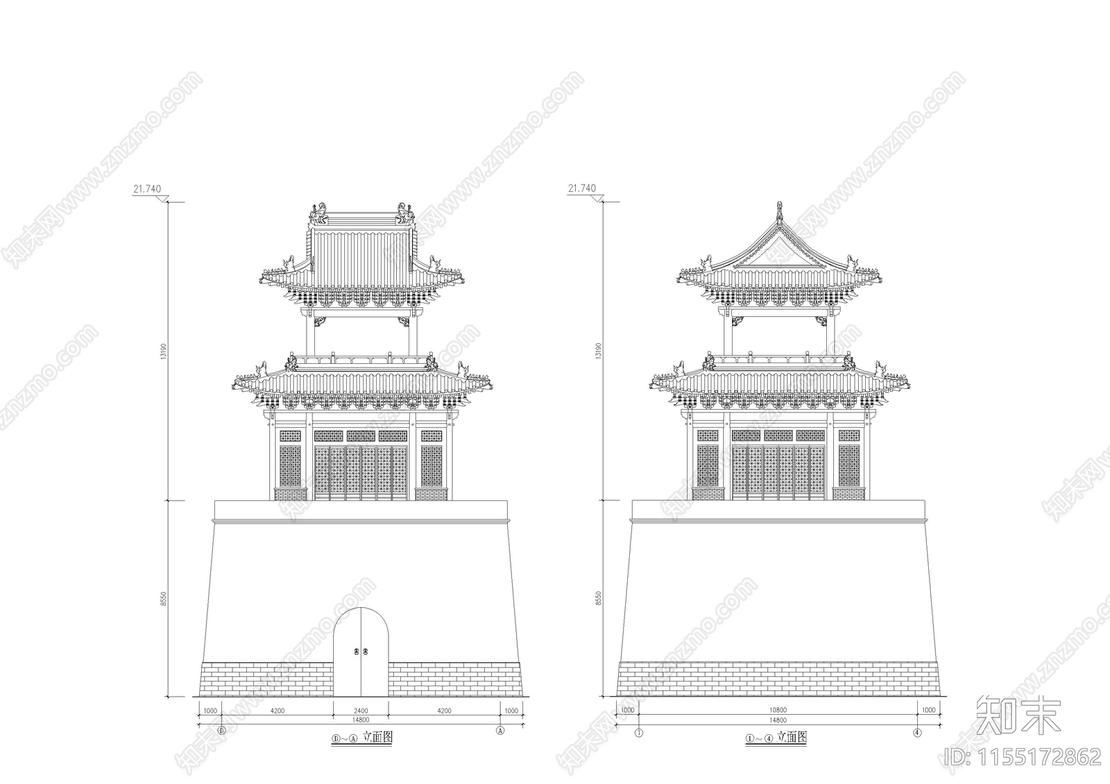 古代建筑cad施工图下载【ID:1155172862】