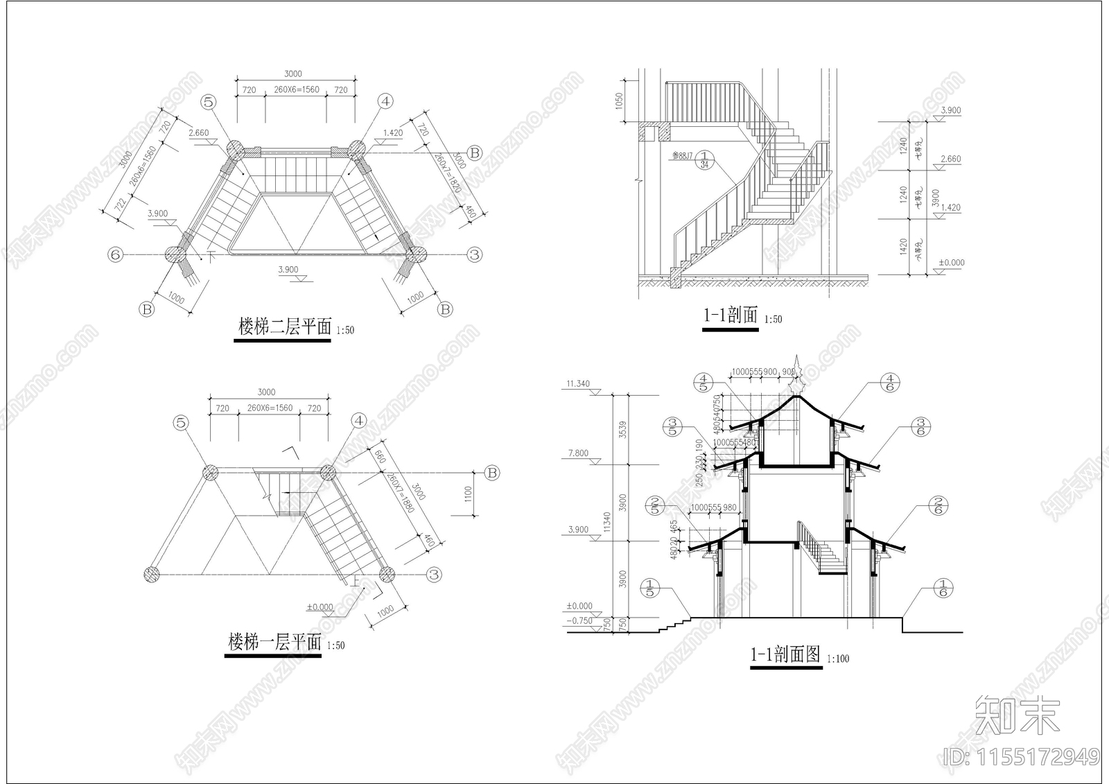 古建仿唐紫云cad施工图下载【ID:1155172949】