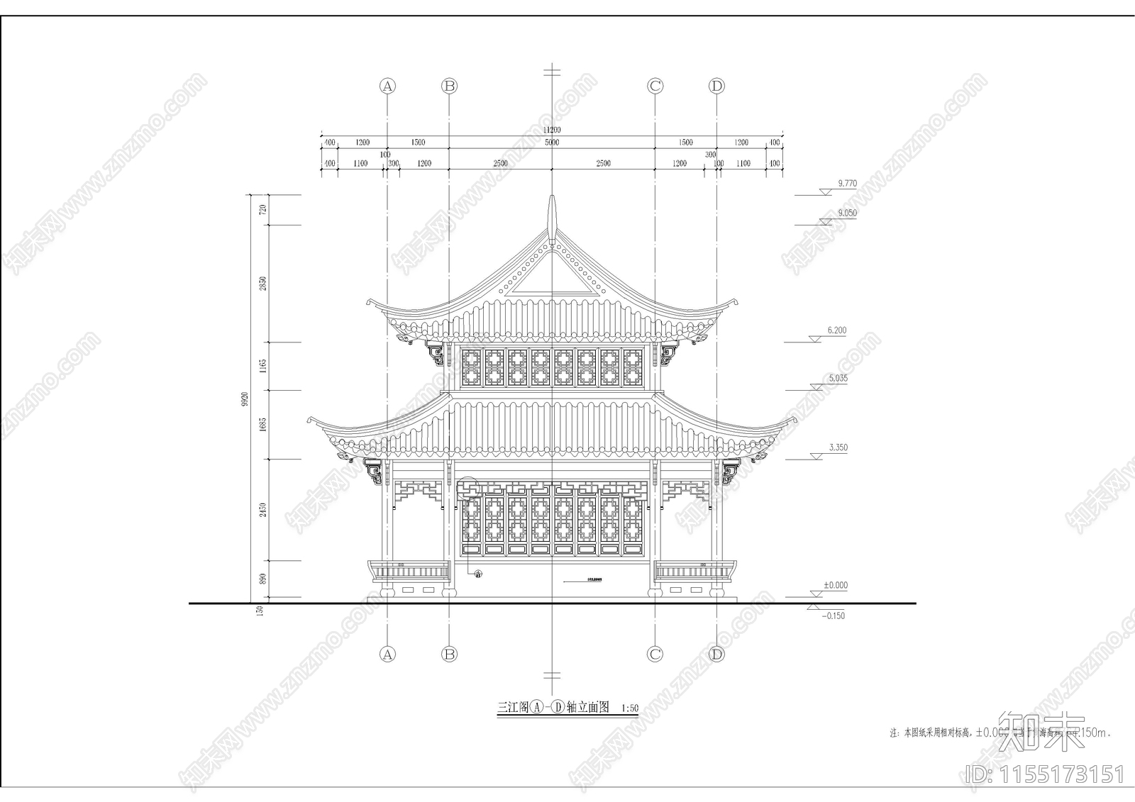 古建三江cad施工图下载【ID:1155173151】