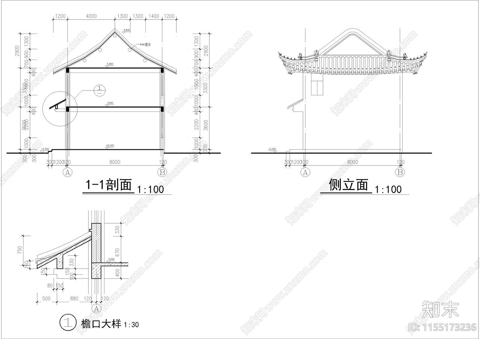 古建民居设cad施工图下载【ID:1155173236】