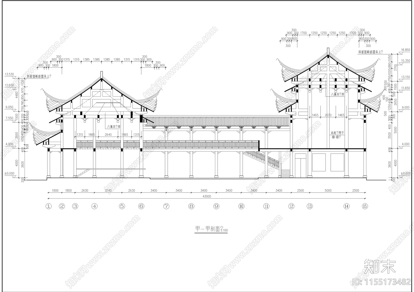 古建筑祠堂戏台设计cad施工图下载【ID:1155173482】