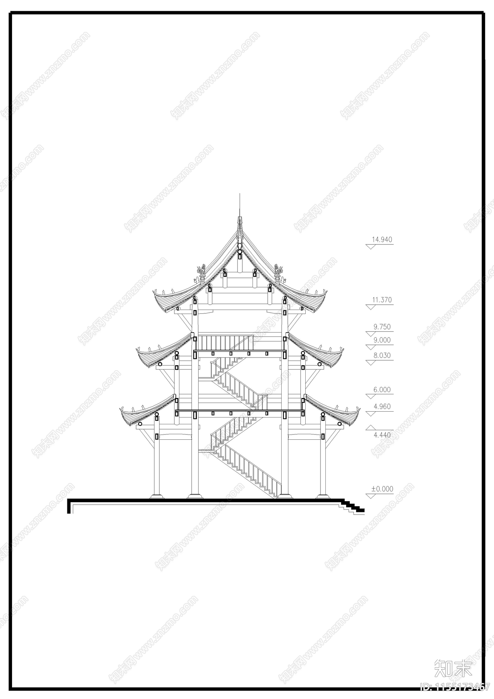 古建筑设cad施工图下载【ID:1155173467】