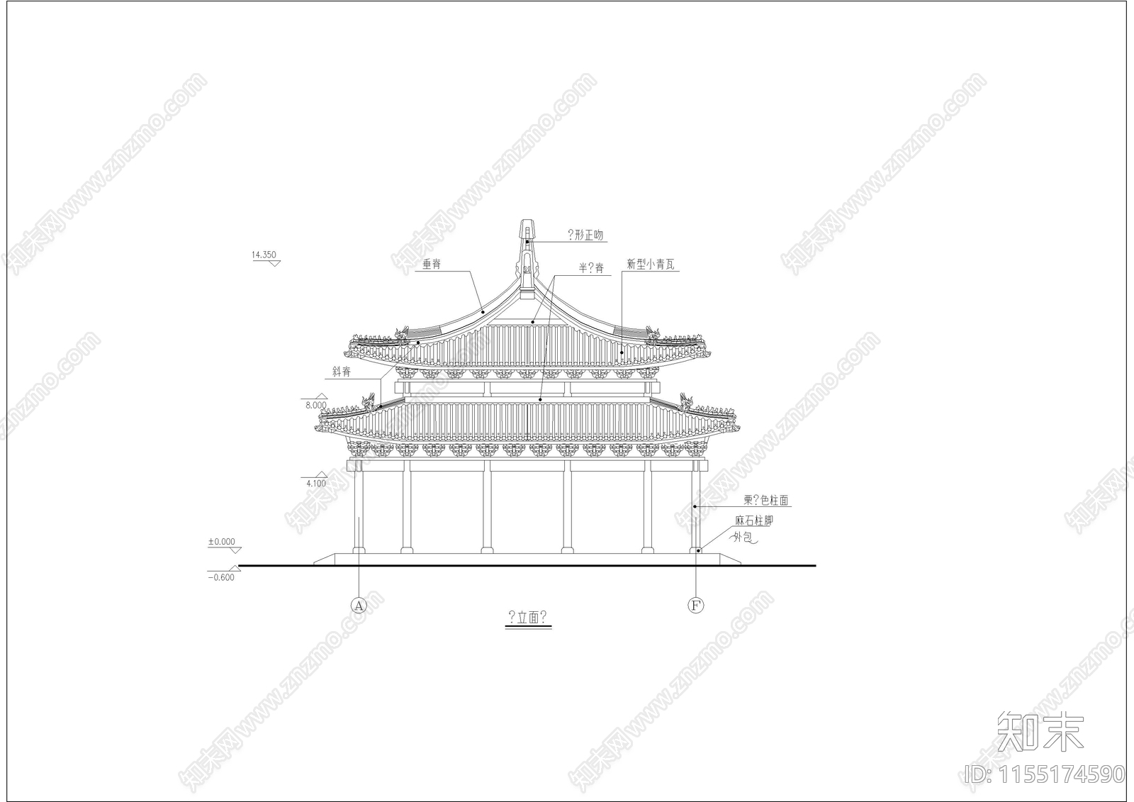 金殿建cad施工图下载【ID:1155174590】