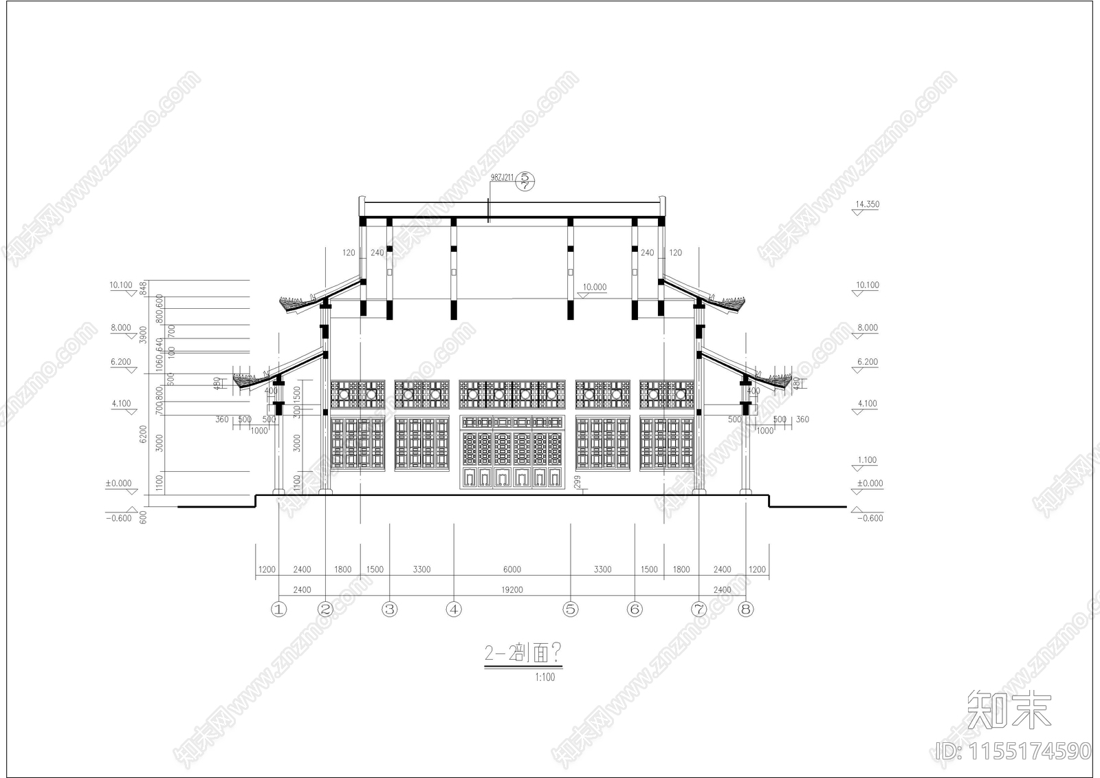 金殿建cad施工图下载【ID:1155174590】