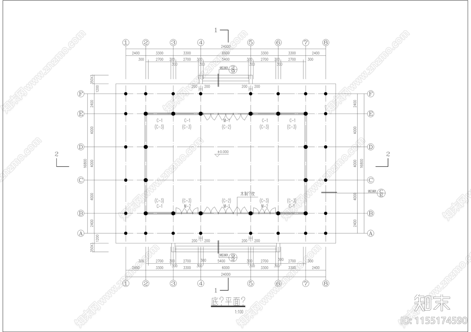 金殿建cad施工图下载【ID:1155174590】