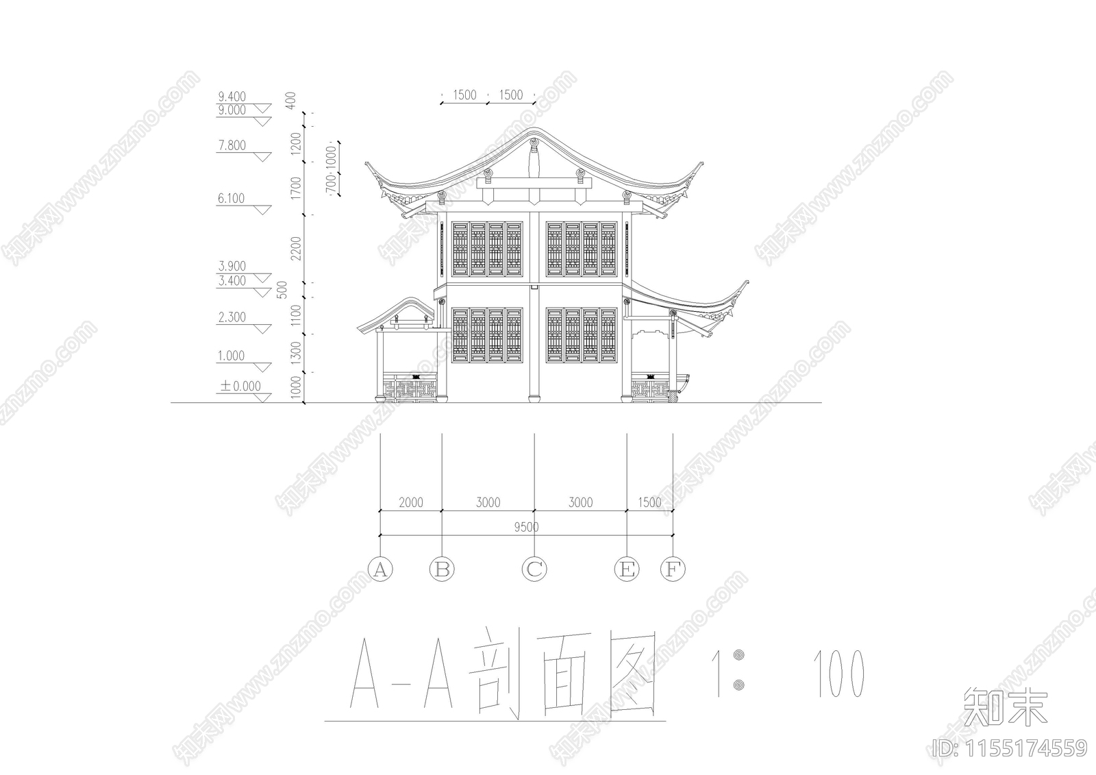 经典古建筑设计图纸cad施工图下载【ID:1155174559】