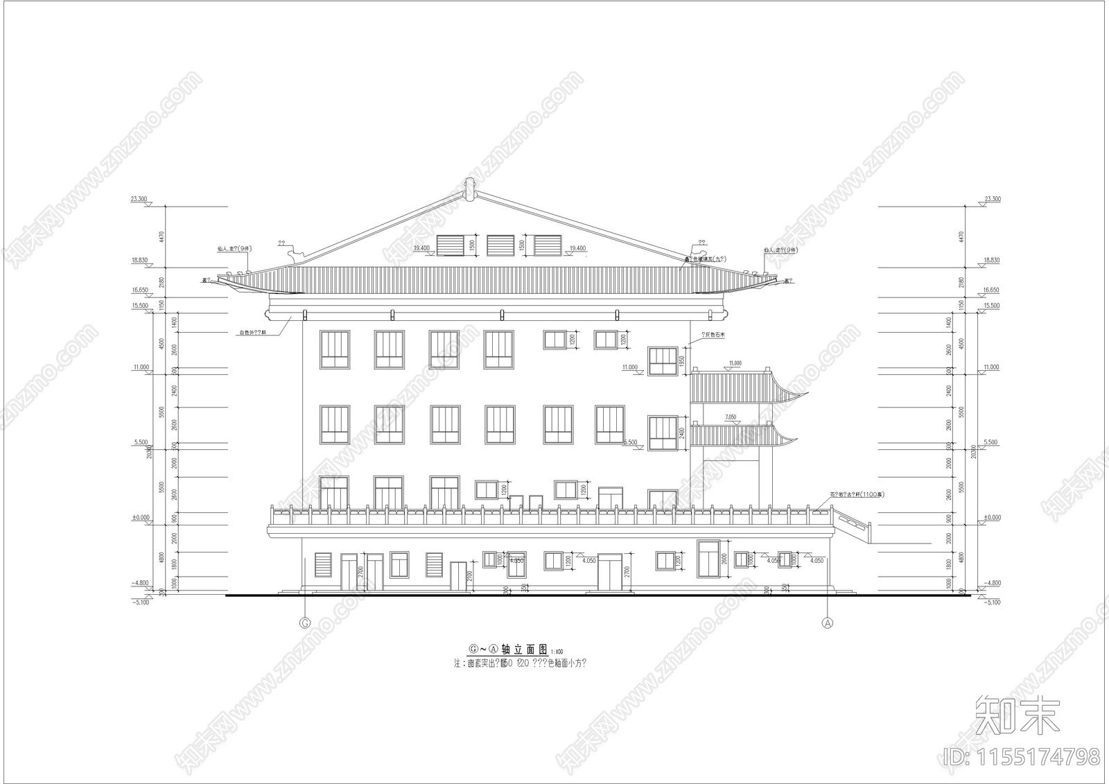 静音寺建cad施工图下载【ID:1155174798】