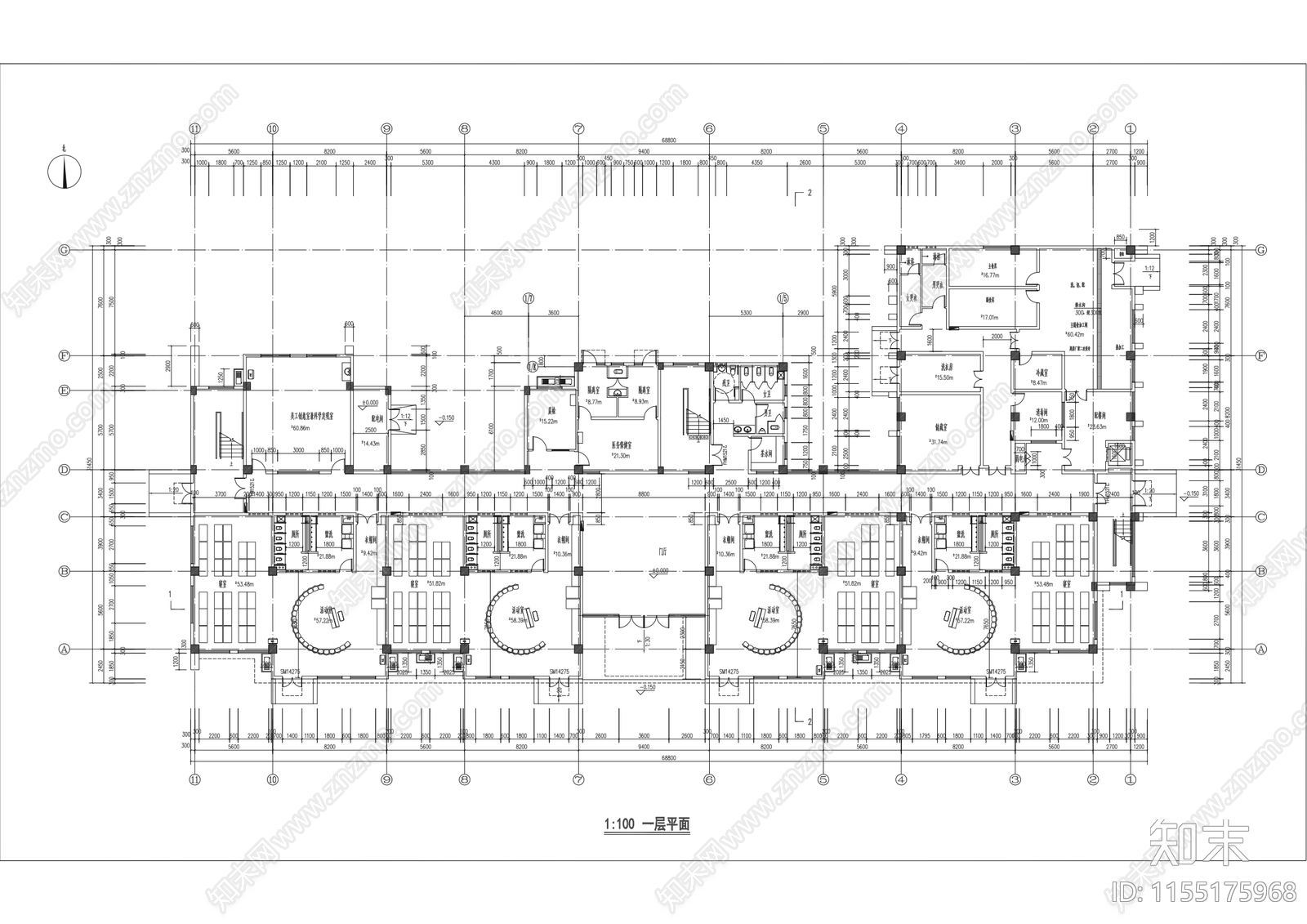 三层幼儿园建cad施工图下载【ID:1155175968】