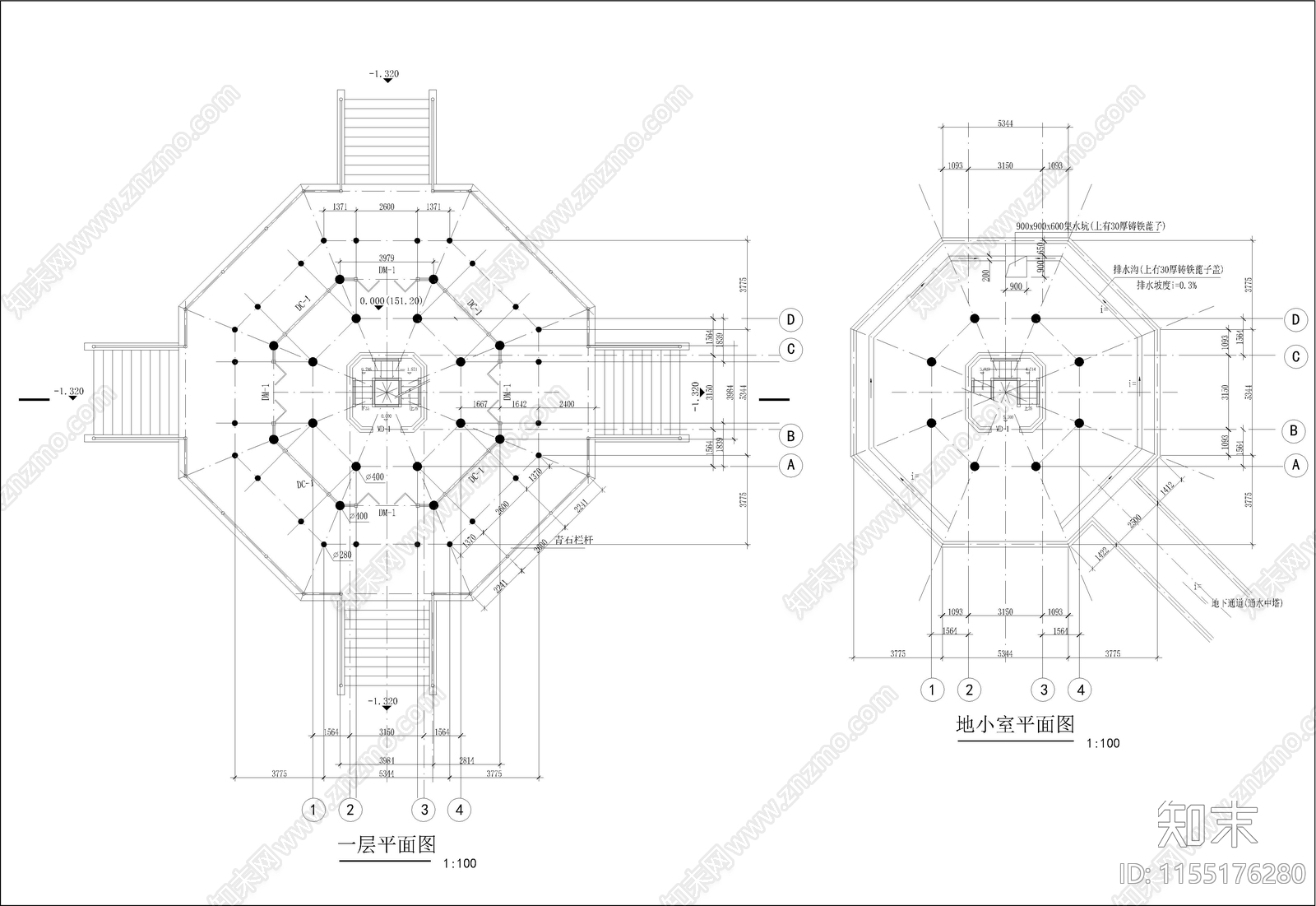 七层仿古佛塔建cad施工图下载【ID:1155176280】