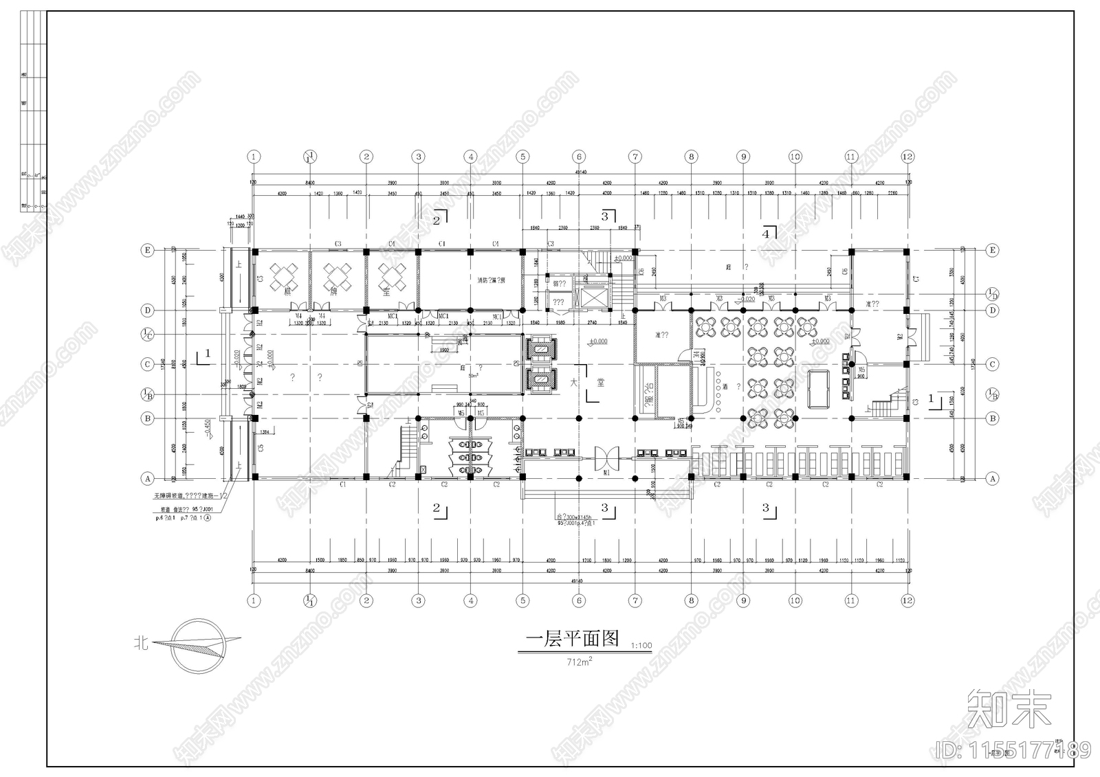 上海桥梓湾商城会所仿古建cad施工图下载【ID:1155177189】