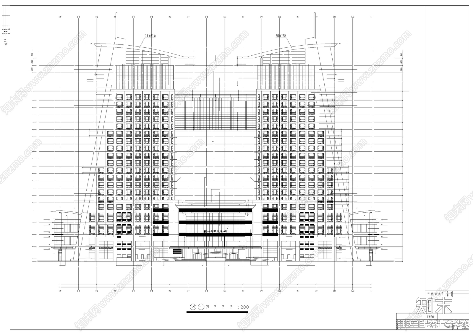 双子塔综合大cad施工图下载【ID:1155177356】
