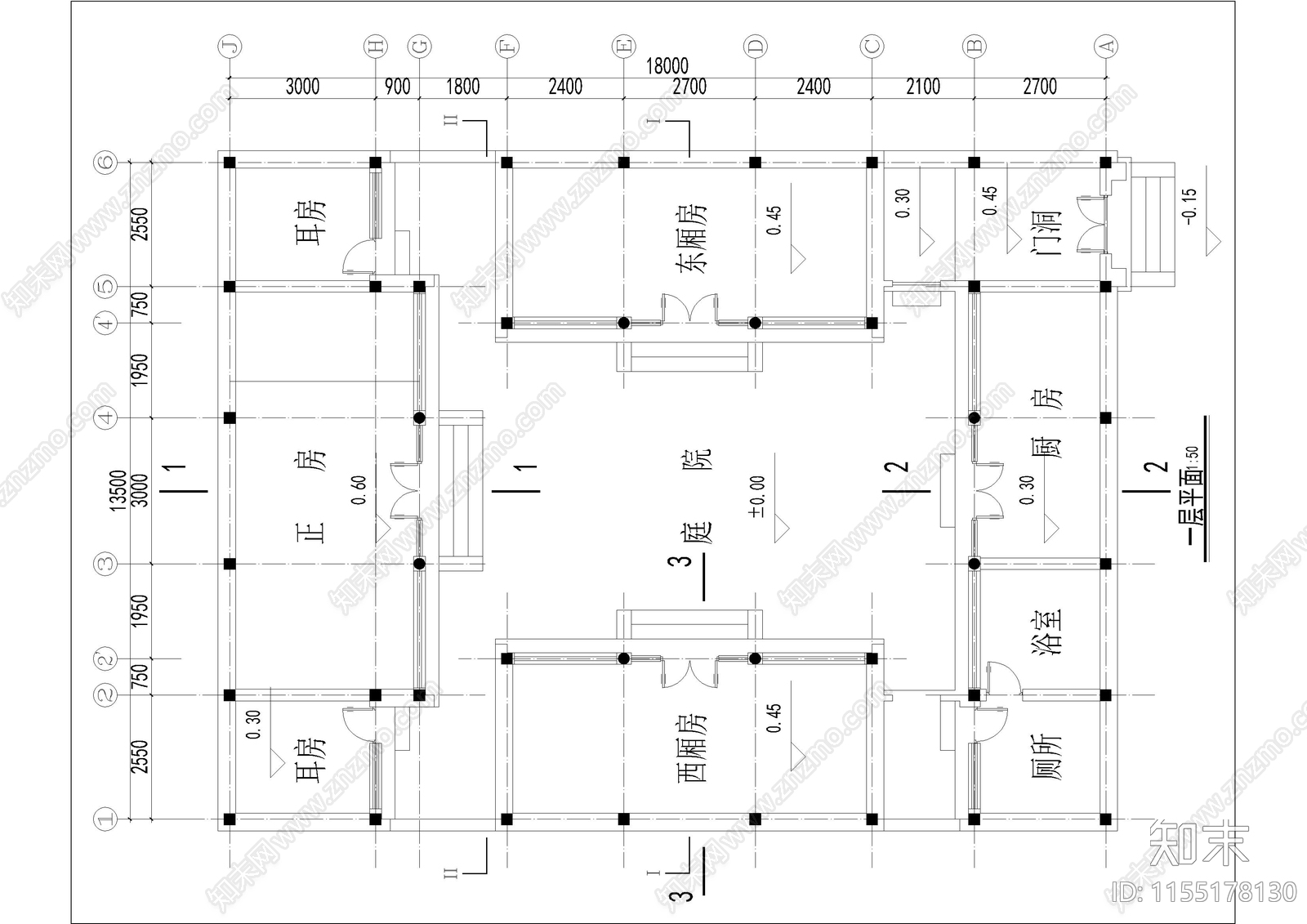 四合院施工图下载【ID:1155178130】