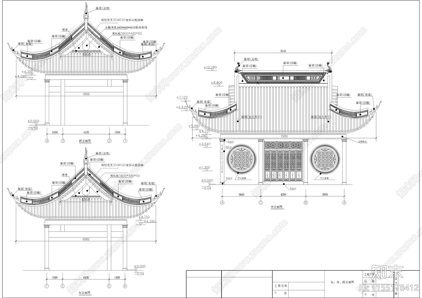 寺庙cad施工图下载【ID:1155178412】