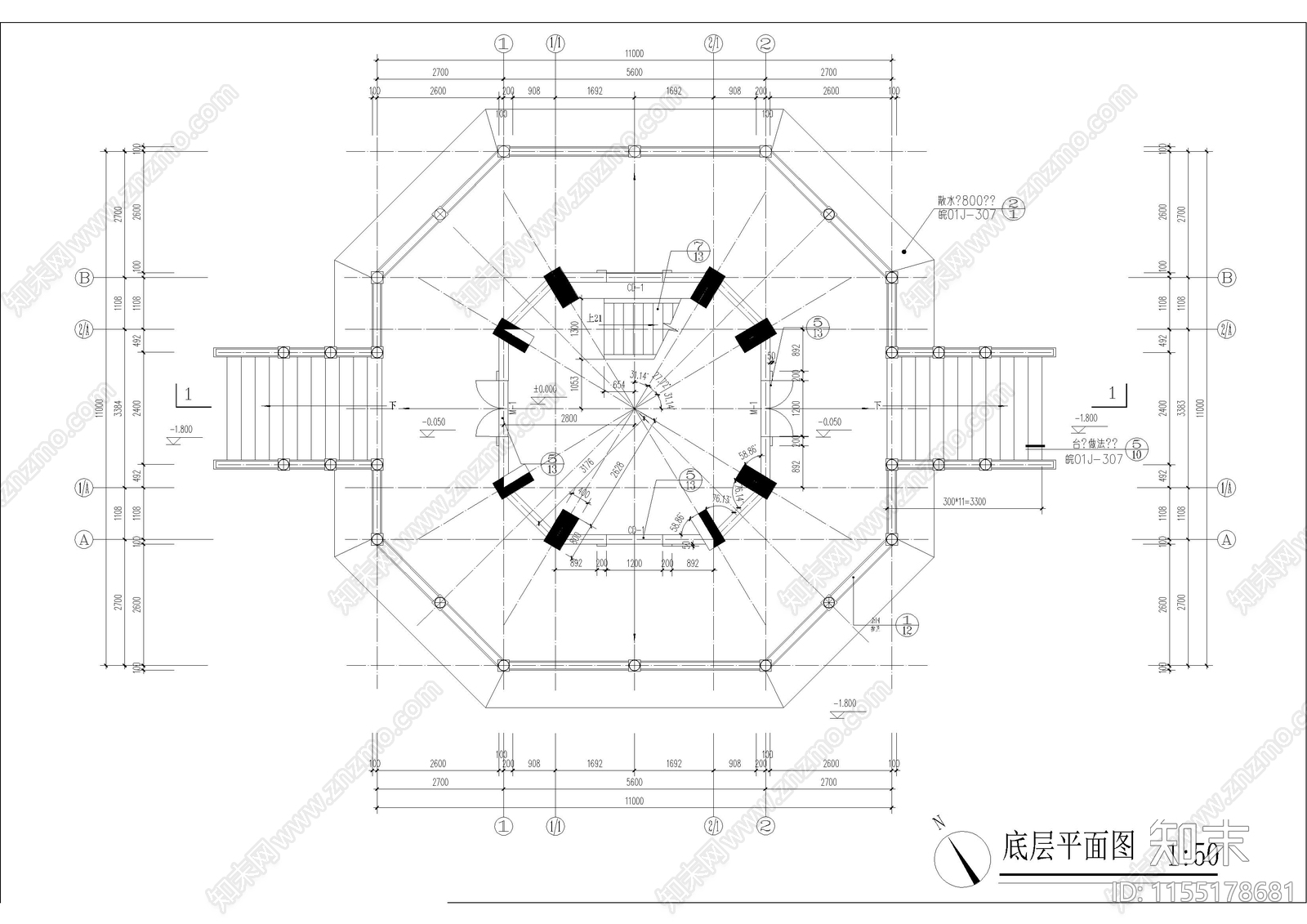 景观塔建cad施工图下载【ID:1155178681】