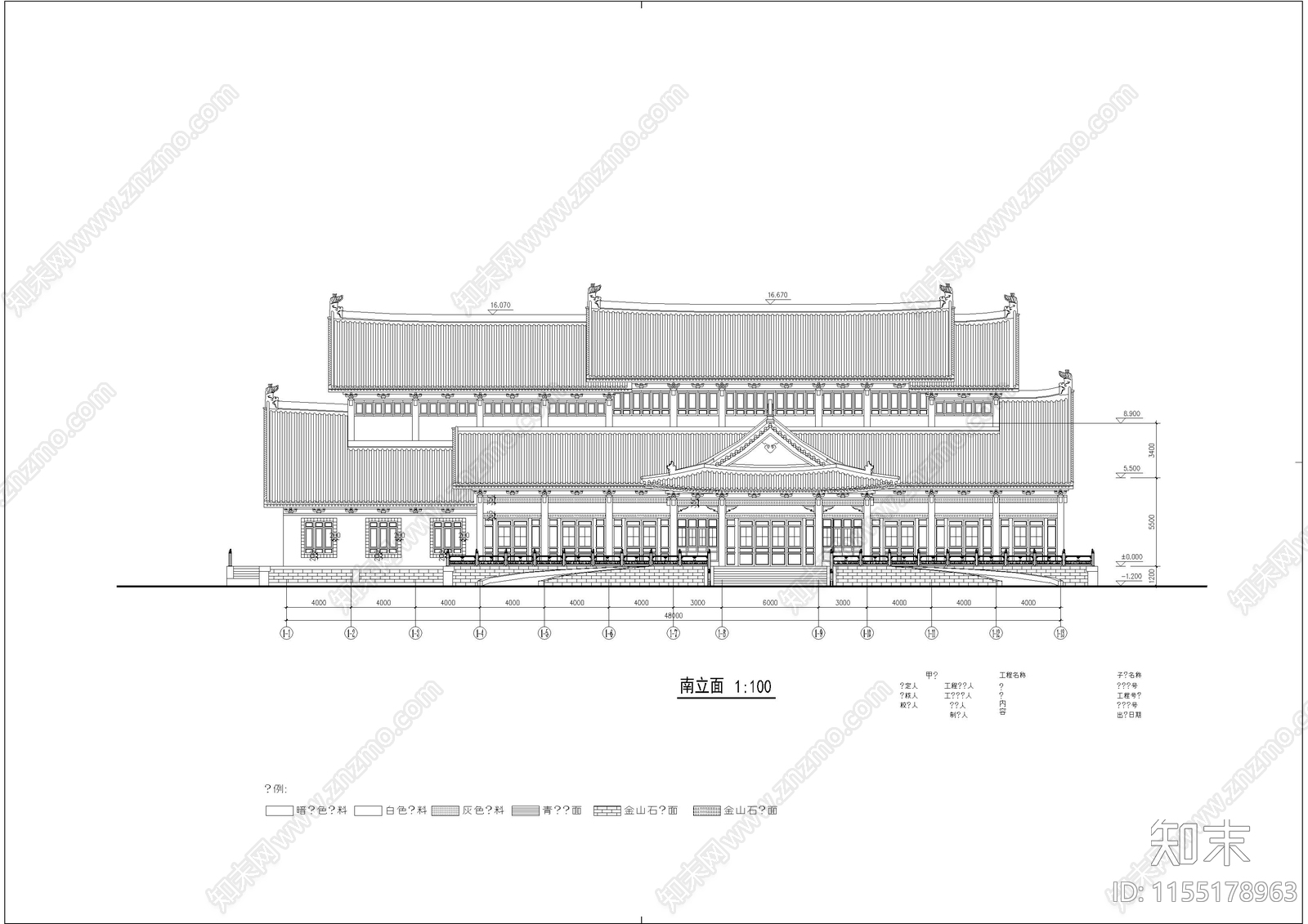 太湖古建cad施工图下载【ID:1155178963】