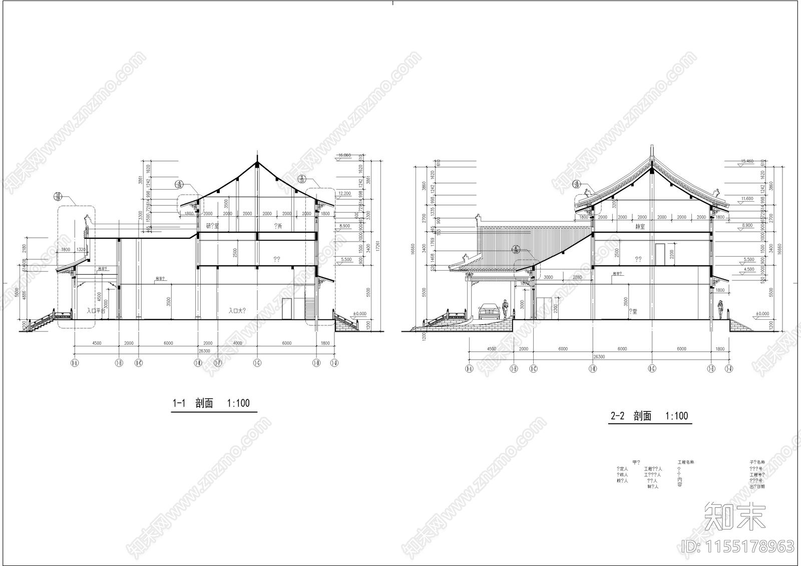 太湖古建cad施工图下载【ID:1155178963】