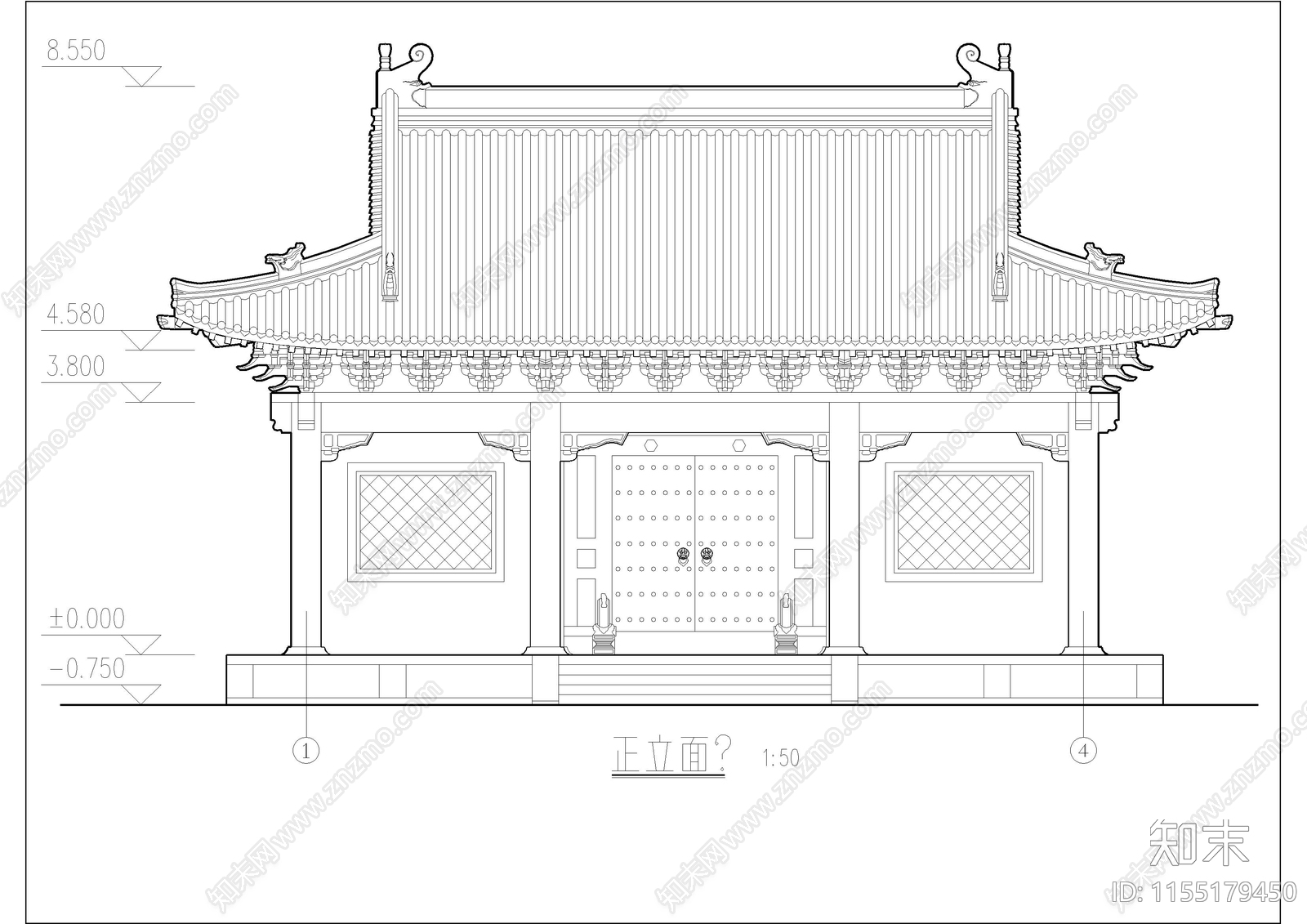 唐风古cad施工图下载【ID:1155179450】