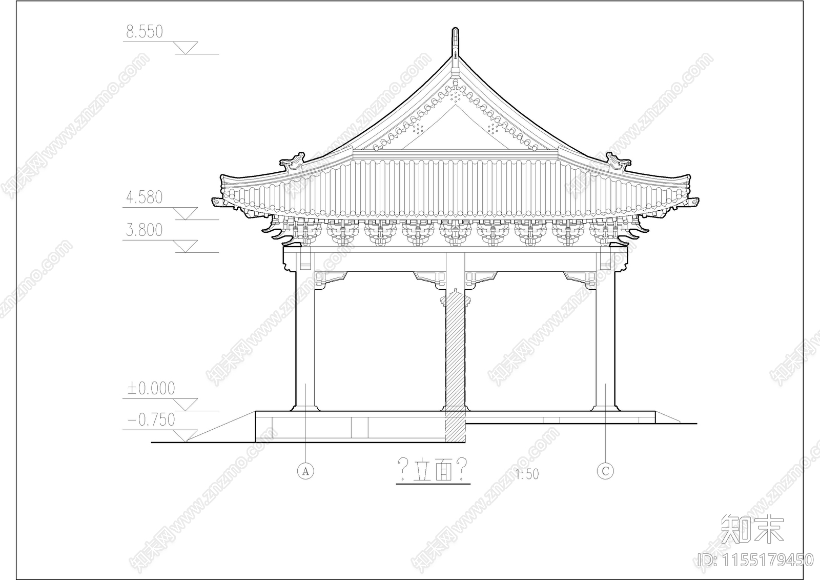 唐风古cad施工图下载【ID:1155179450】