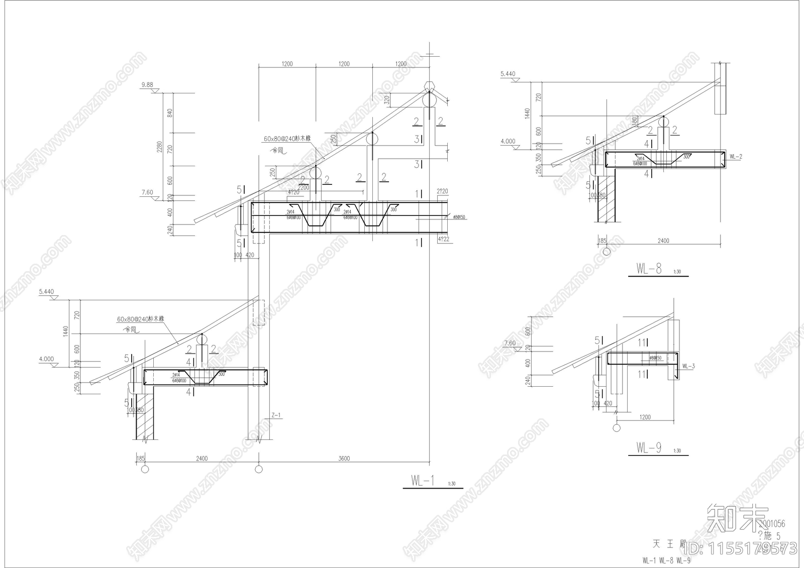 天王殿建cad施工图下载【ID:1155179573】