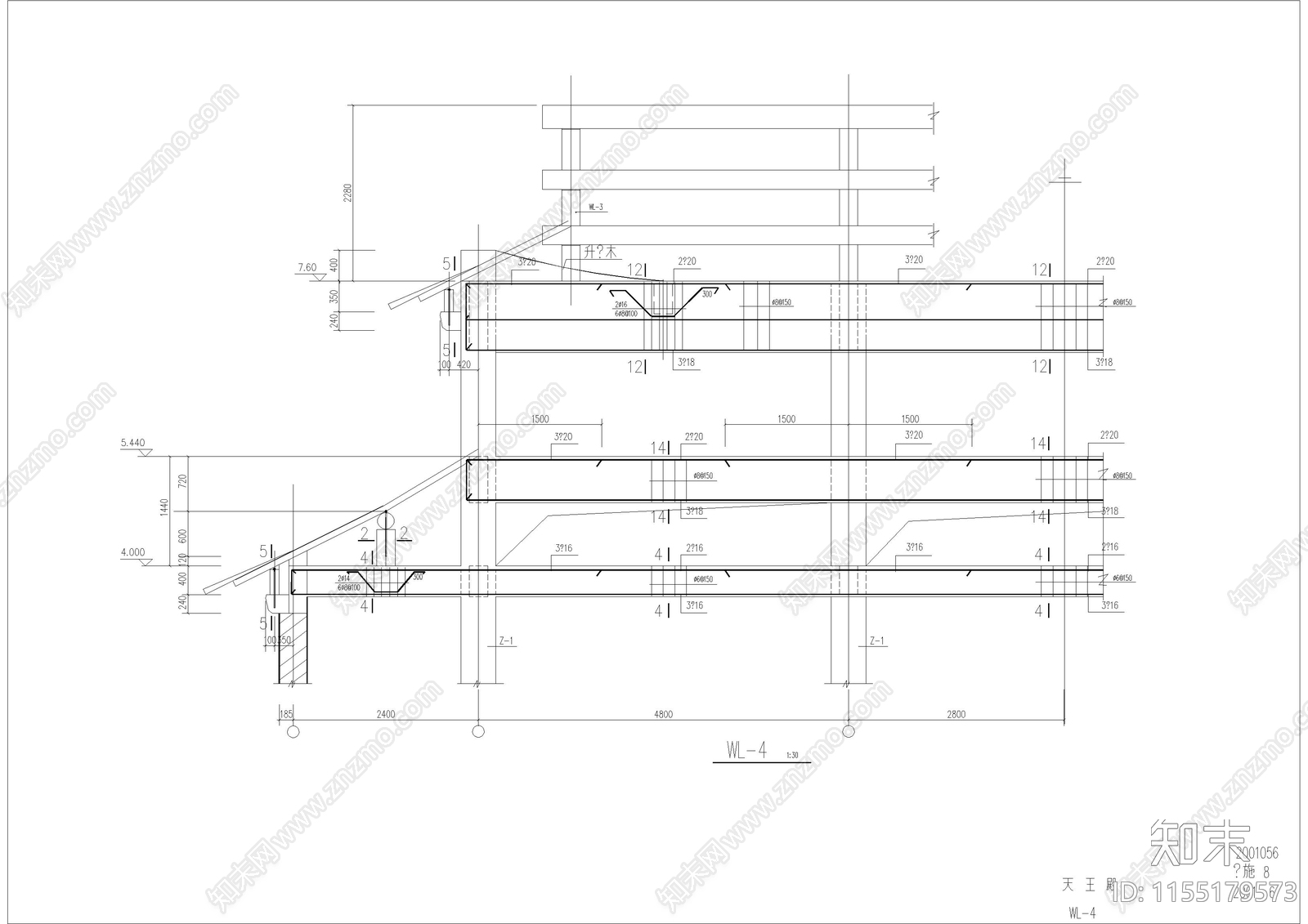 天王殿建cad施工图下载【ID:1155179573】