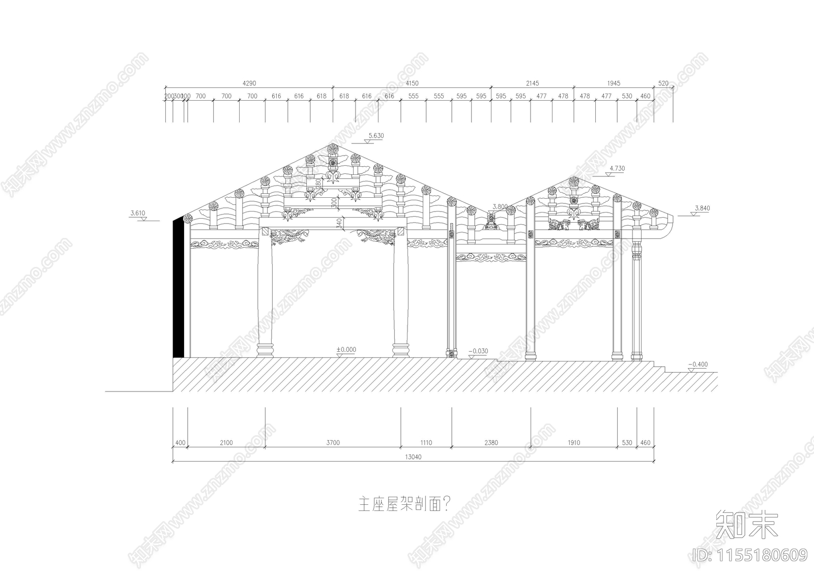 西田祠堂建cad施工图下载【ID:1155180609】