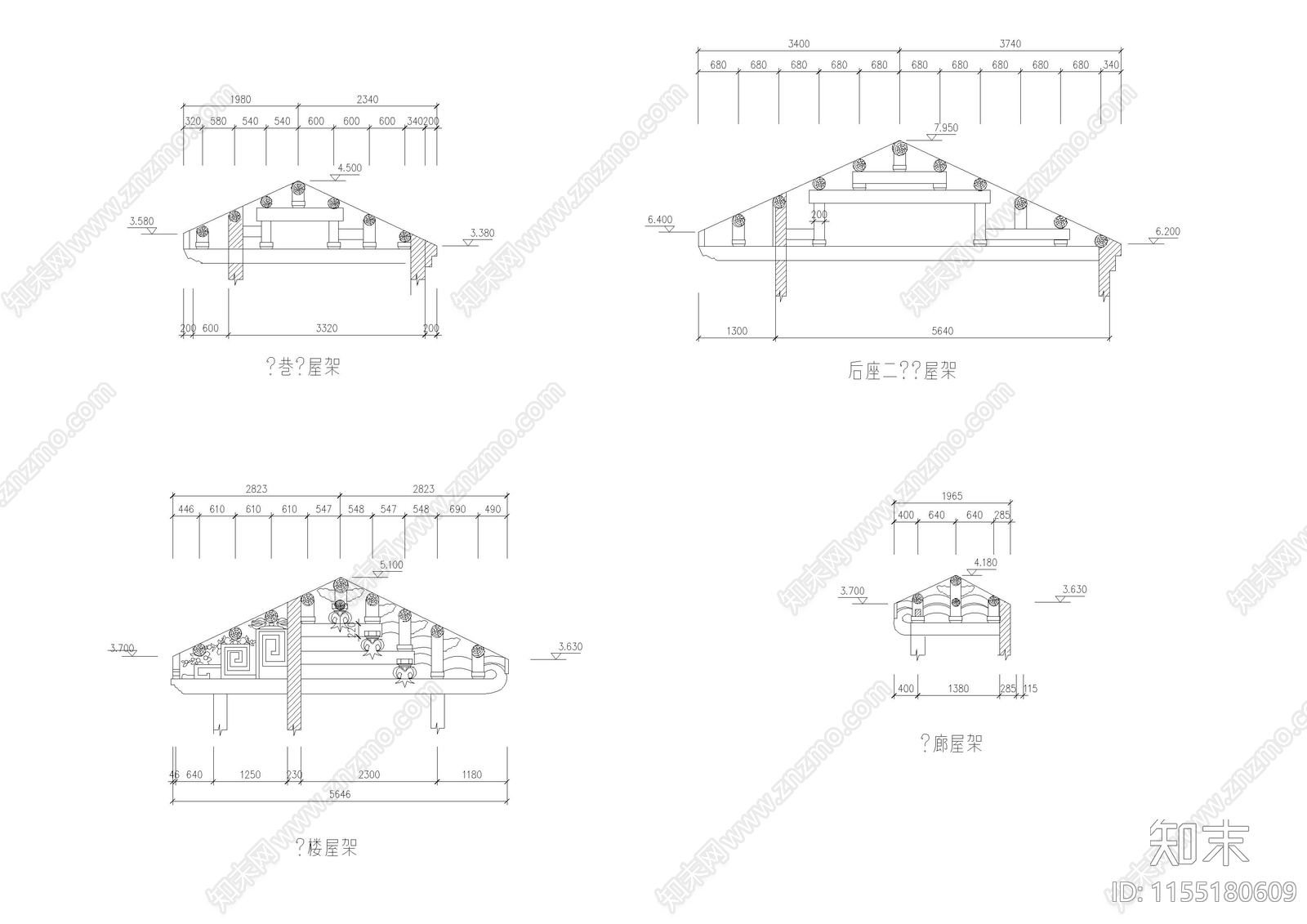 西田祠堂建cad施工图下载【ID:1155180609】