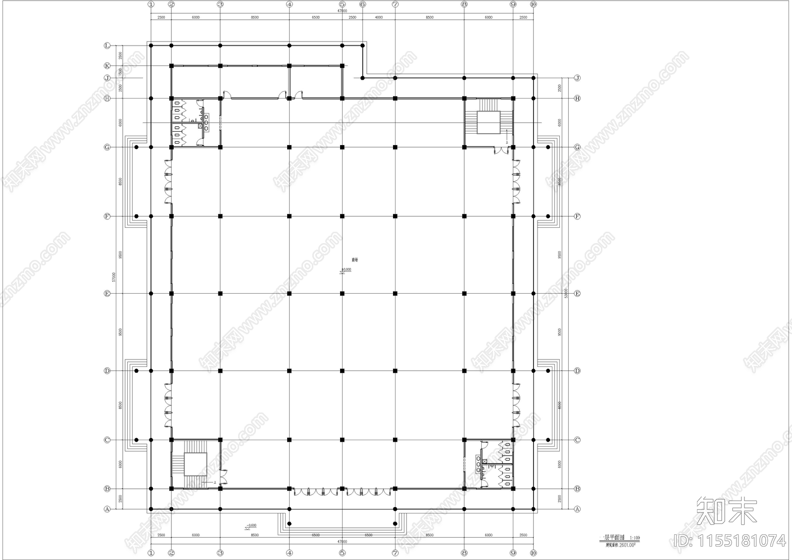 现代仿古建筑服务中心cad施工图下载【ID:1155181074】