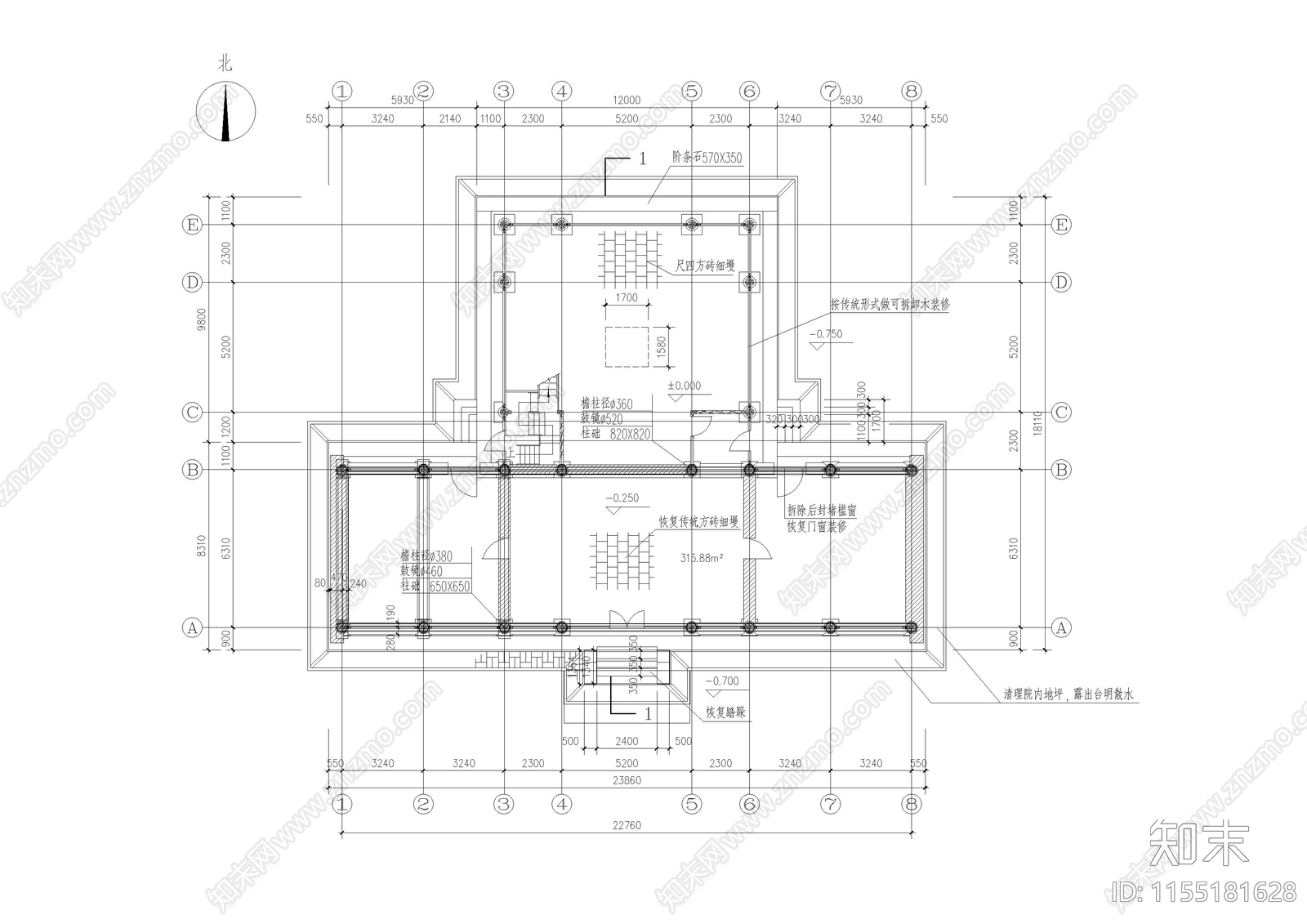 古建厅楼方案图cad施工图下载【ID:1155181628】