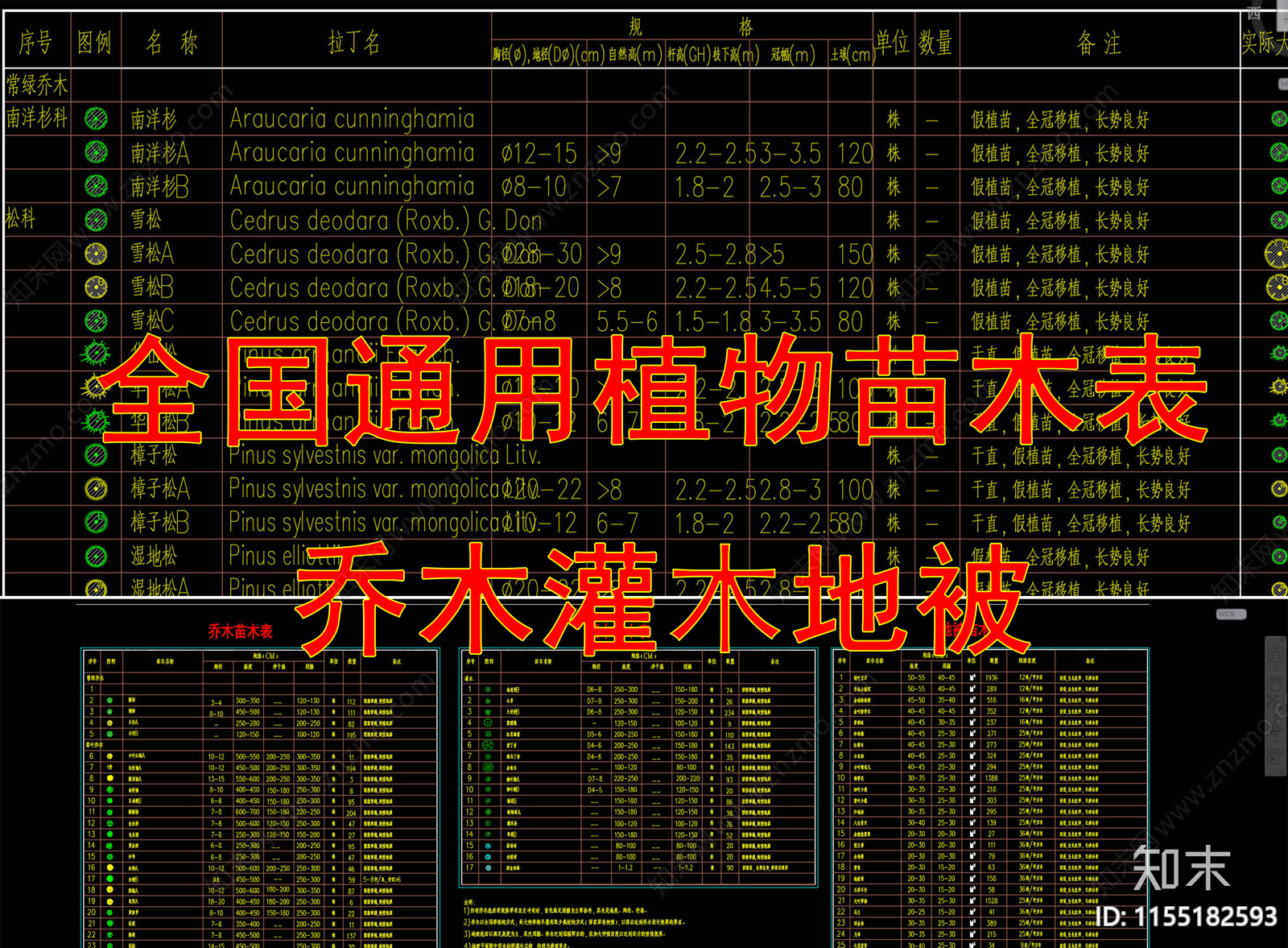 苗木表施工图下载【ID:1155182593】