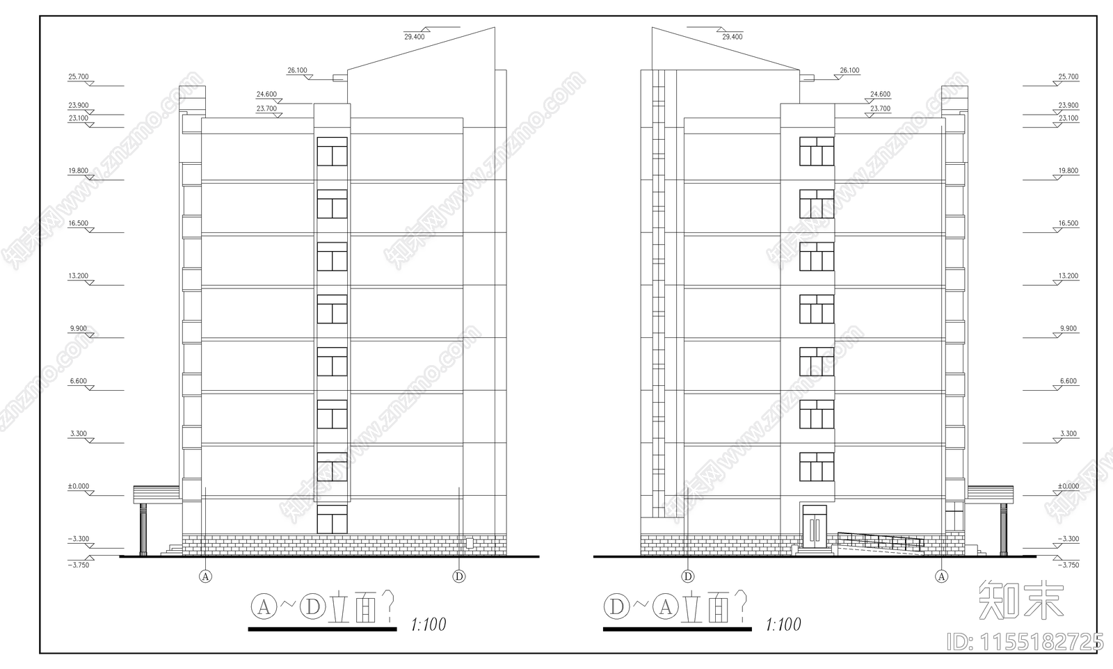 甘肃农业大学学生公寓cad施工图下载【ID:1155182725】